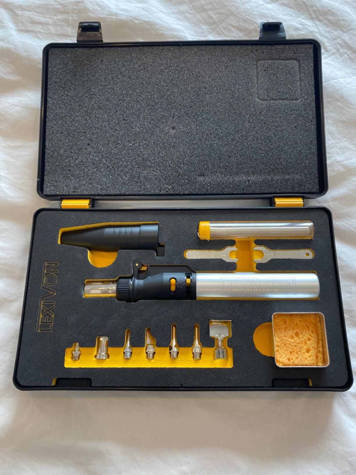 LEXIVON Butane Soldering Iron Multi-Purpose Kit | Cordless Self-Igniting Adjustable Flame 7-Tip Set | Pro Grade 125-Watt Equivalent (LX-770) customer photo 1