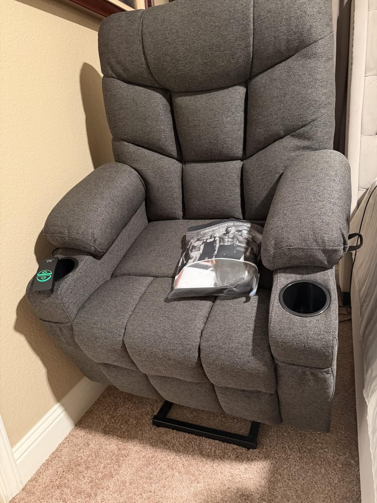 MCombo Power Lift Recliner for Elderly, Fabric 7287 (Dark Gray, Medium) customer photo 1