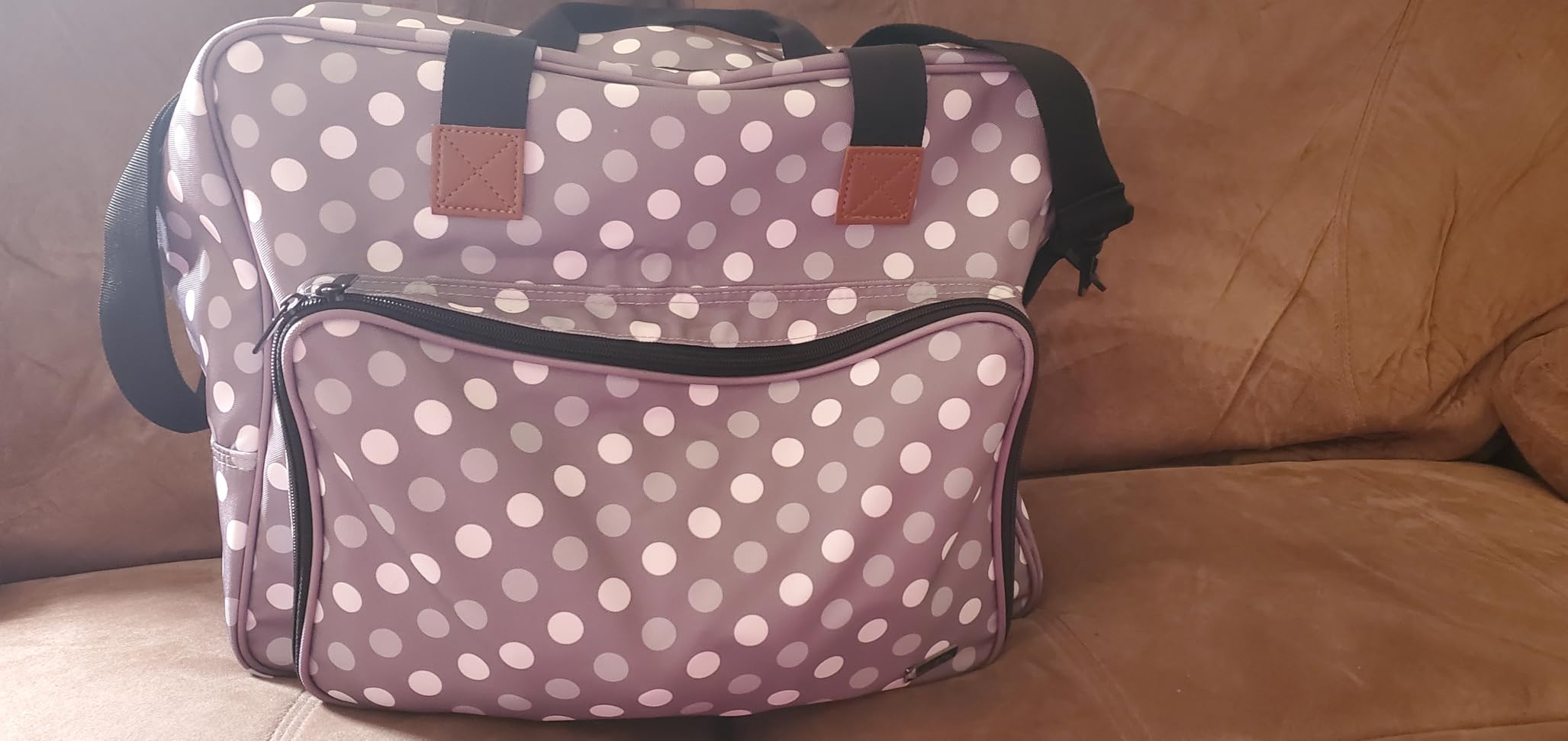 LUXJA Portable Tote Sewing Machine Bag, Gray Dots customer photo 1