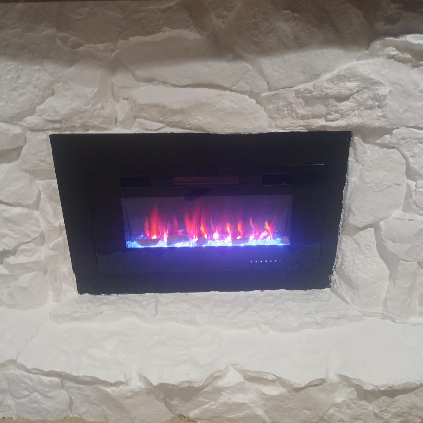 Antarctic Star 36 Inch Electric Fireplace in-Wall Recessed and Wall Mounted, Fireplace Heater and Linear Fireplace with Multicolor Flame, Timer, 750/1500W Control by Touch Panel & Remote customer photo 2