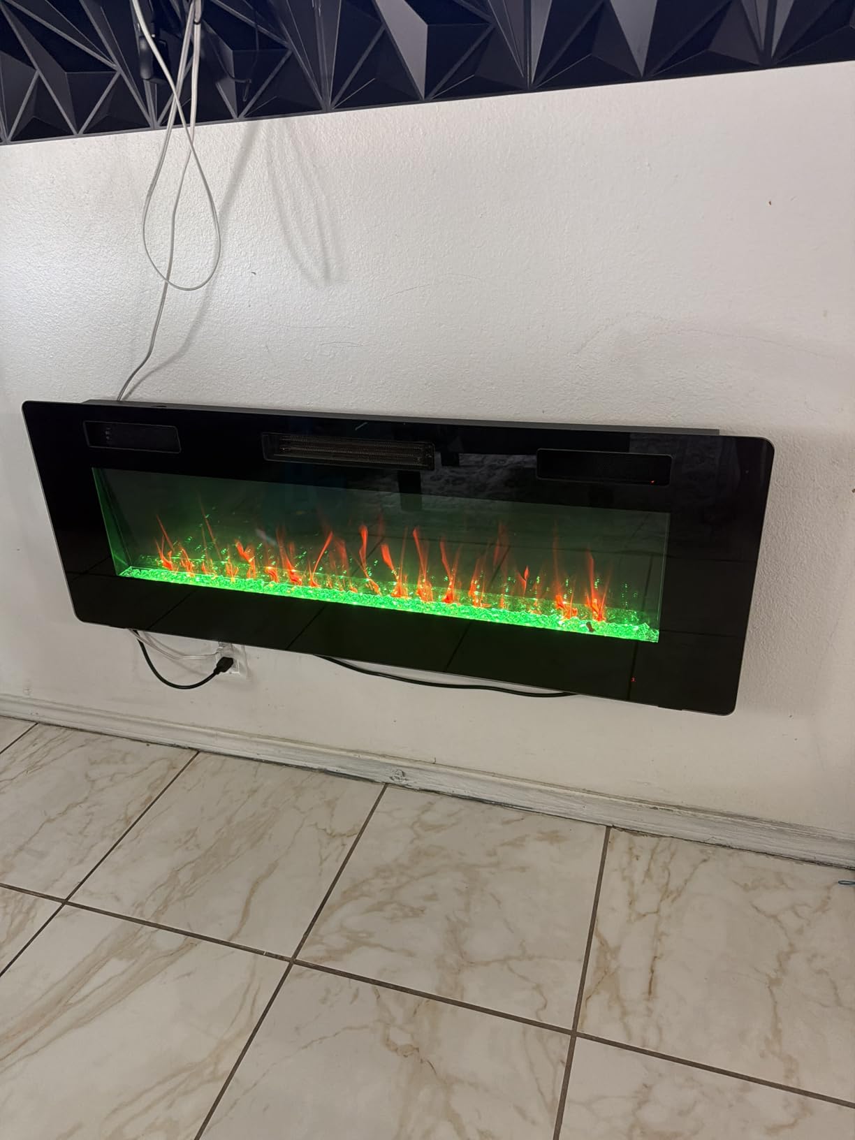 50 inch Electric Fireplace Recessed and Wall Mounted Insert Update customer photo 2