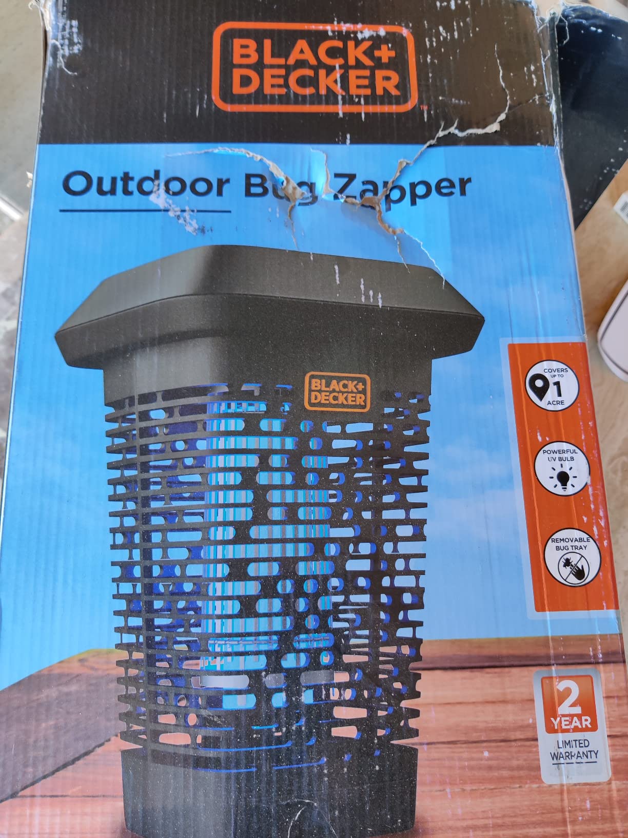 BLACK+DECKER Bug Zapper, Electric UV Insect Catcher & Killer for Flies, Mosquitoes, Gnats & Other Small to Large Flying Pests, 1 Acre Outdoor Coverage for Home, Deck, Garden, Patio, Camping & More customer photo 2