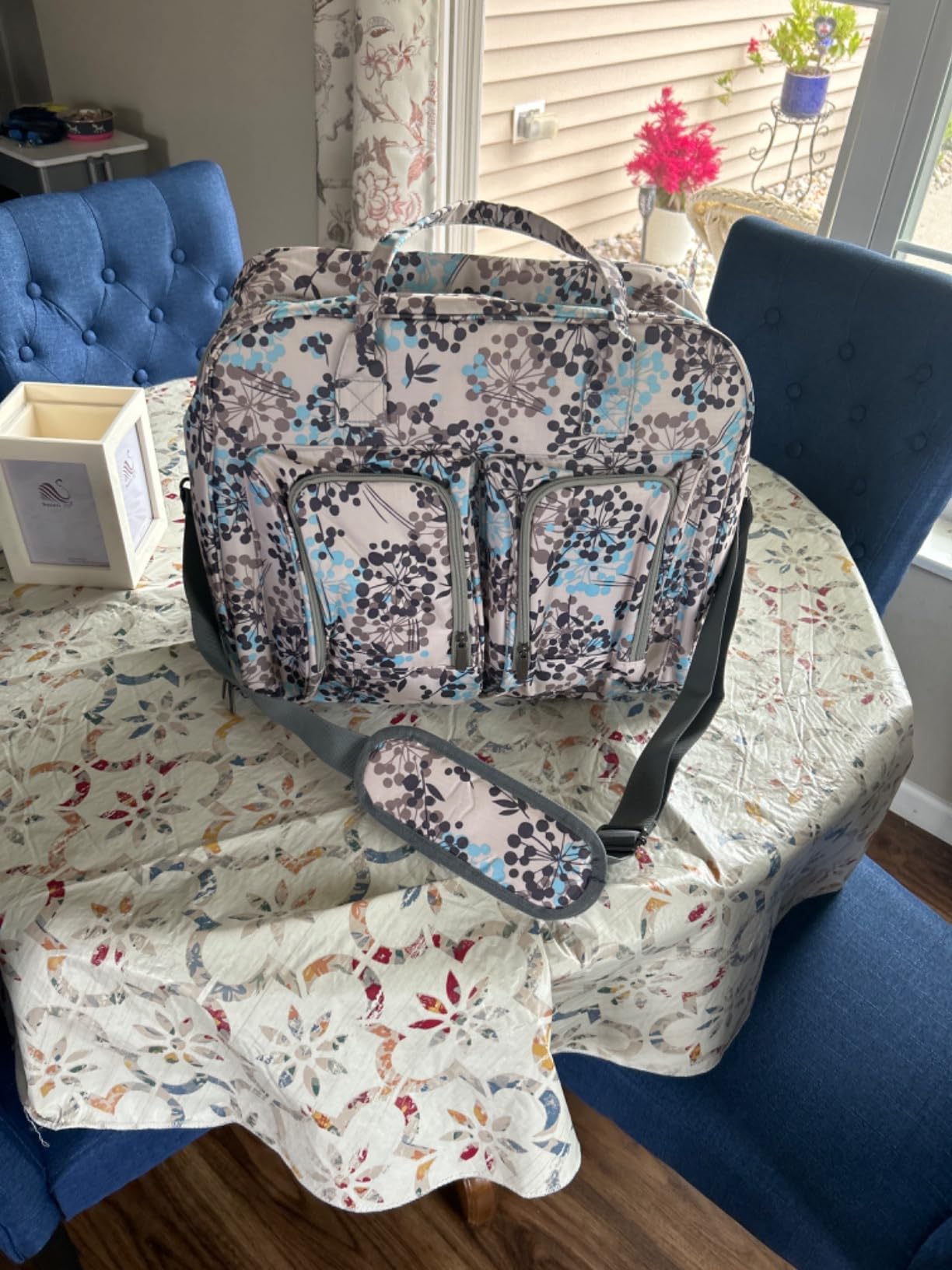 Teamoy Sewing Machine Carrying Case with Bottom Wooden Board Pad, Dandelion customer photo 2