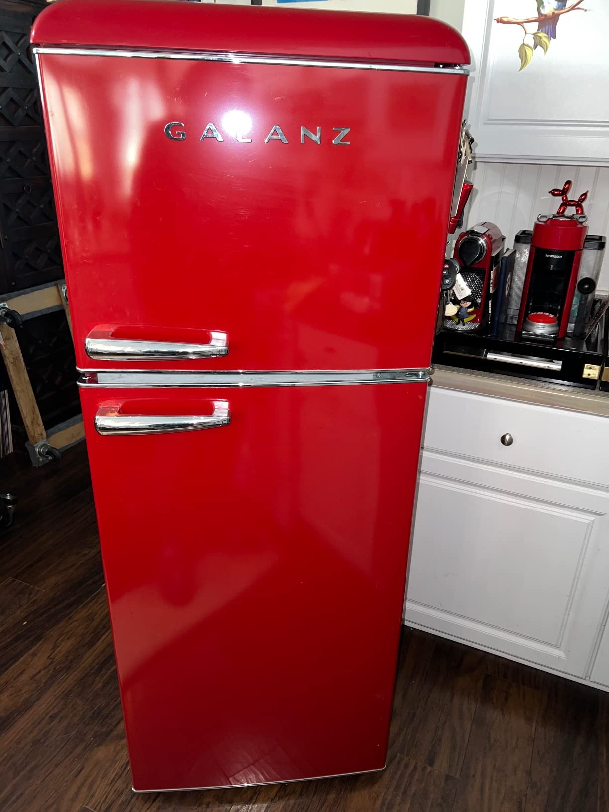 Galanz GLR10TBEEFR Retro Refrigerator with Top Freezer Frost Free, Dual Door Fridge, Adjustable Electrical Thermostat Control, 10 cu ft White customer photo 2