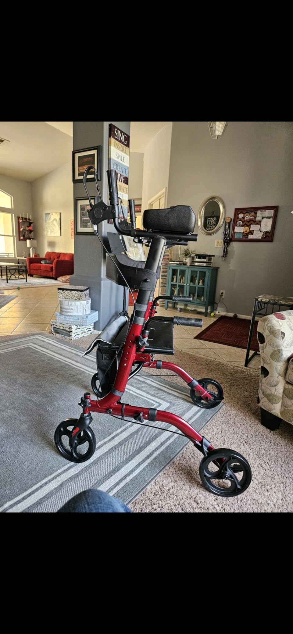 Vive Mobility Upright Walker with Seat - Stand Up Rollator customer photo 1