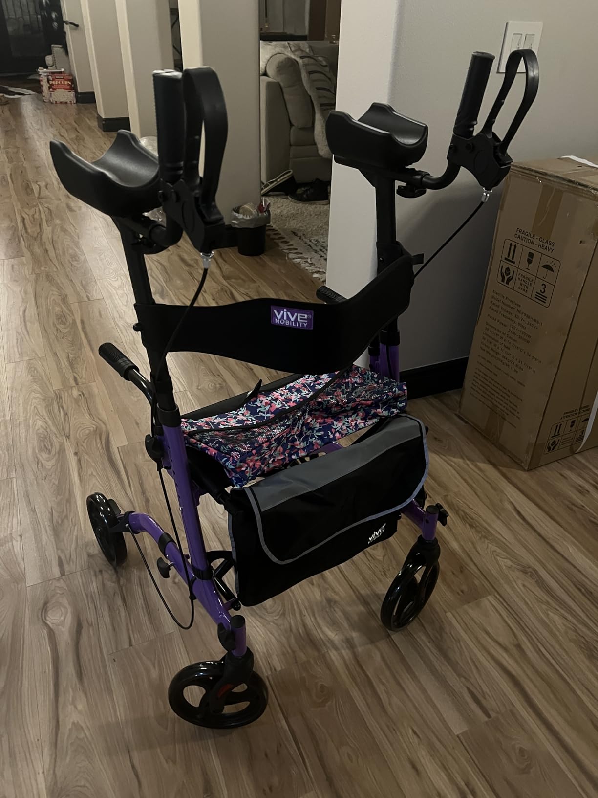 Vive Mobility Upright Walker with Seat - Stand Up Rollator customer photo 2