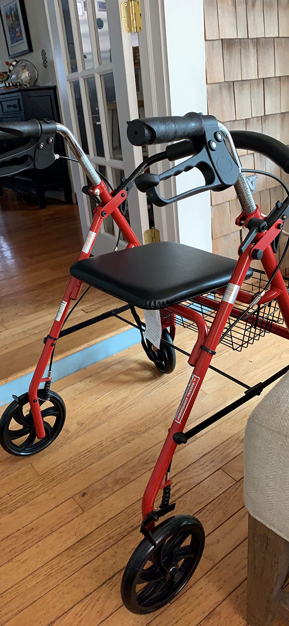 Medline Steel Rollator Walker with Seat, Blue, 300 lb. Weight Capacity, 8” Wheels, Foldable, Adjustable Handles, Rollator Walker for Seniors, Rolling Walker for Mobility Impairment customer photo 1