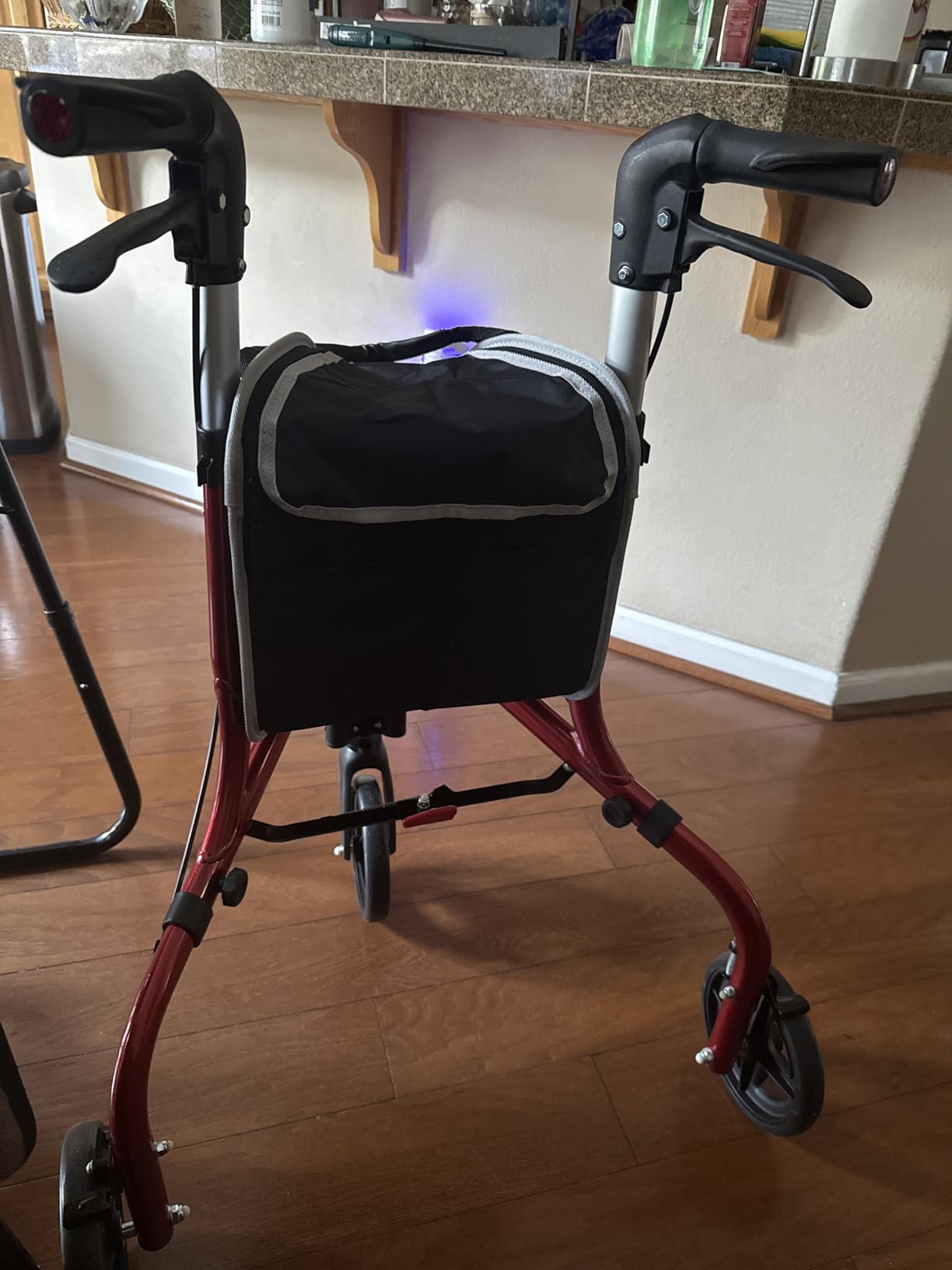 PLANETWALK Premium 3 Wheel Rollator Walker for Seniors – Ultra Lightweight Foldable Aluminum Mobility Aid with Height Adjustable Handle and 7.5 Inch Wheels, Brilliant Red customer photo 1