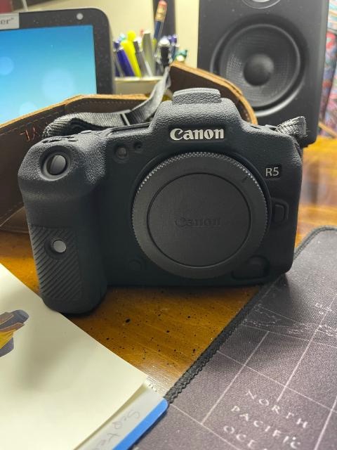 Camera Case for Canon R5 - Silicone Protective DSLR Skin Cover, Detachable Cage, Shockproof, Dustproof (Black) customer photo 1