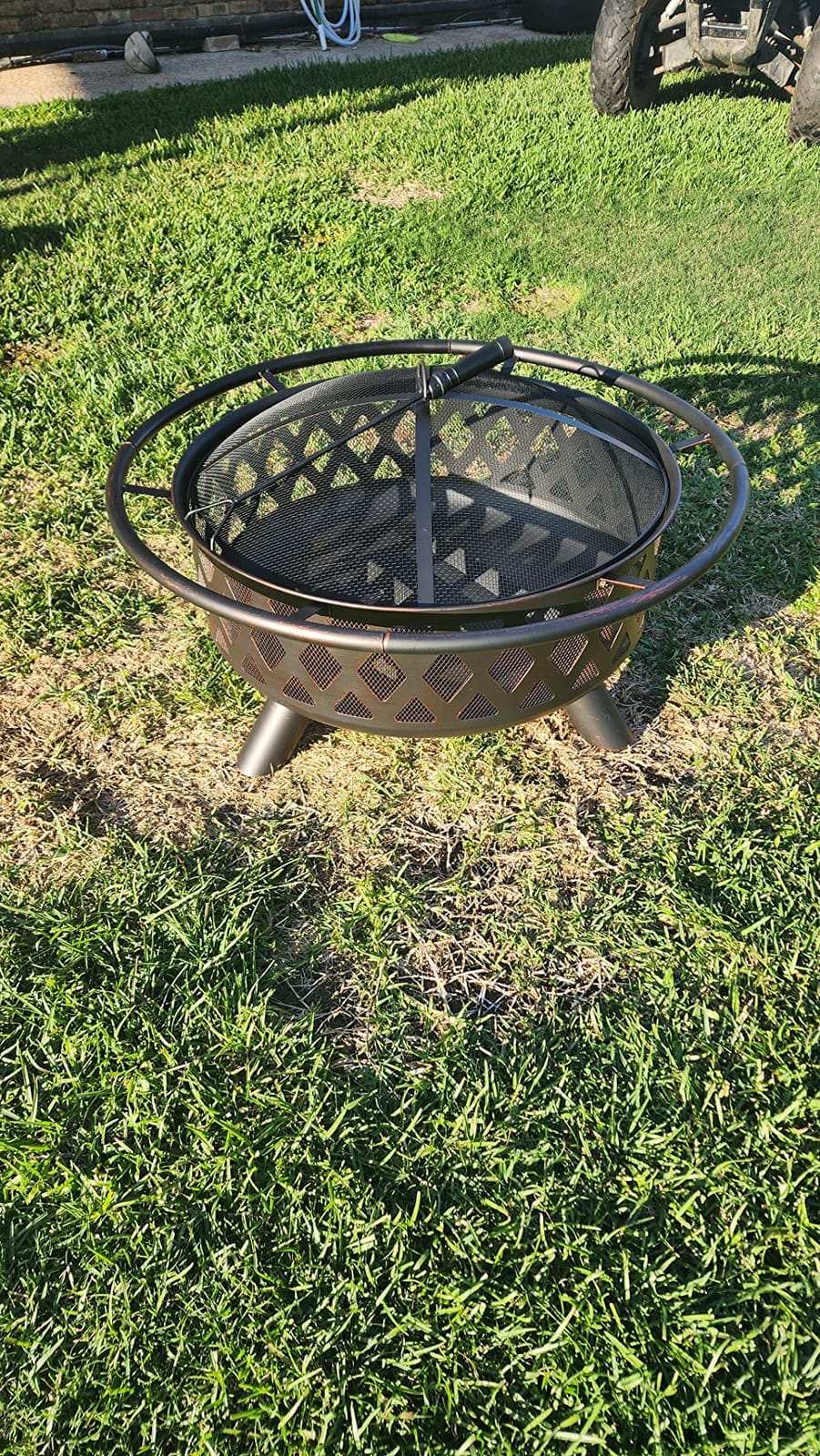 Yaheetech Fire Pit 36in Outdoor Wood Burning Fire Pits Wood Large Fire Bowl for Outside BBQ Bonfire Patio with Mesh Spark Screen, Poker and Rain Cover customer photo 2