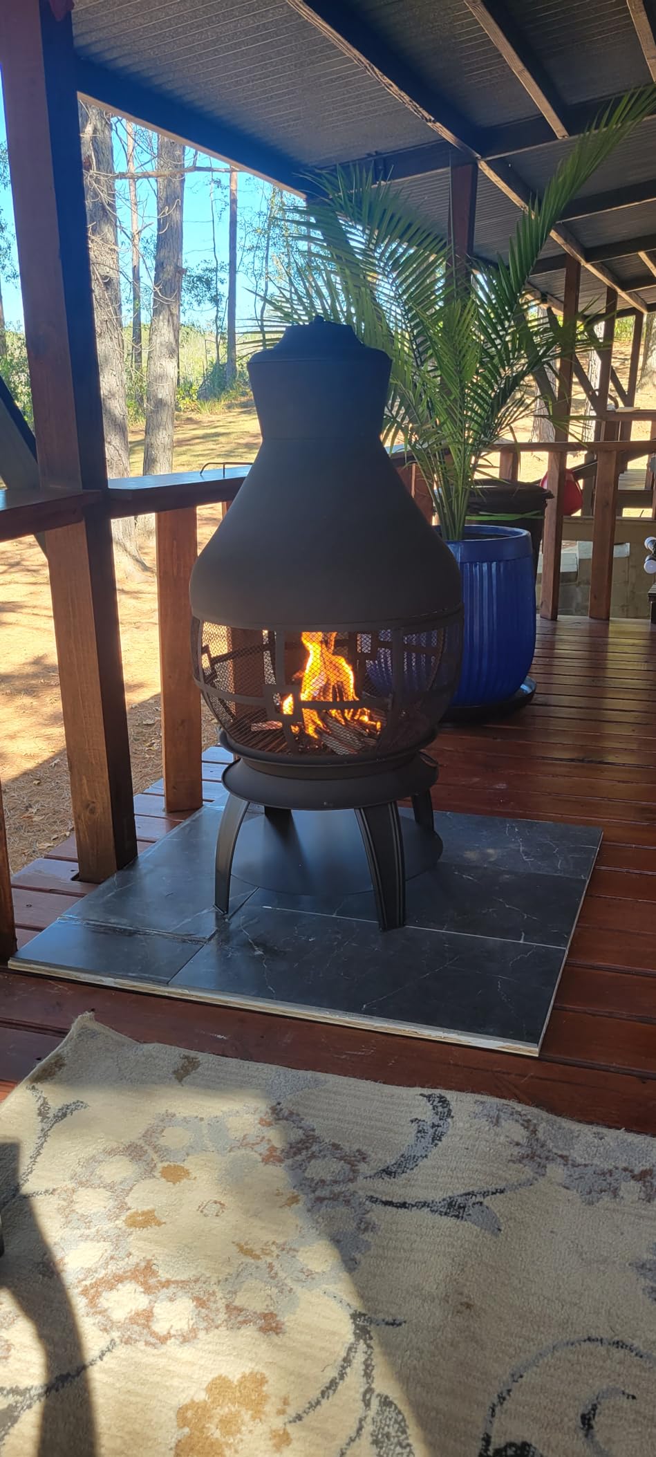 Giantex Wood Burning Chiminea, Heavy Duty Fireplace Chiminea for Patio customer photo 1