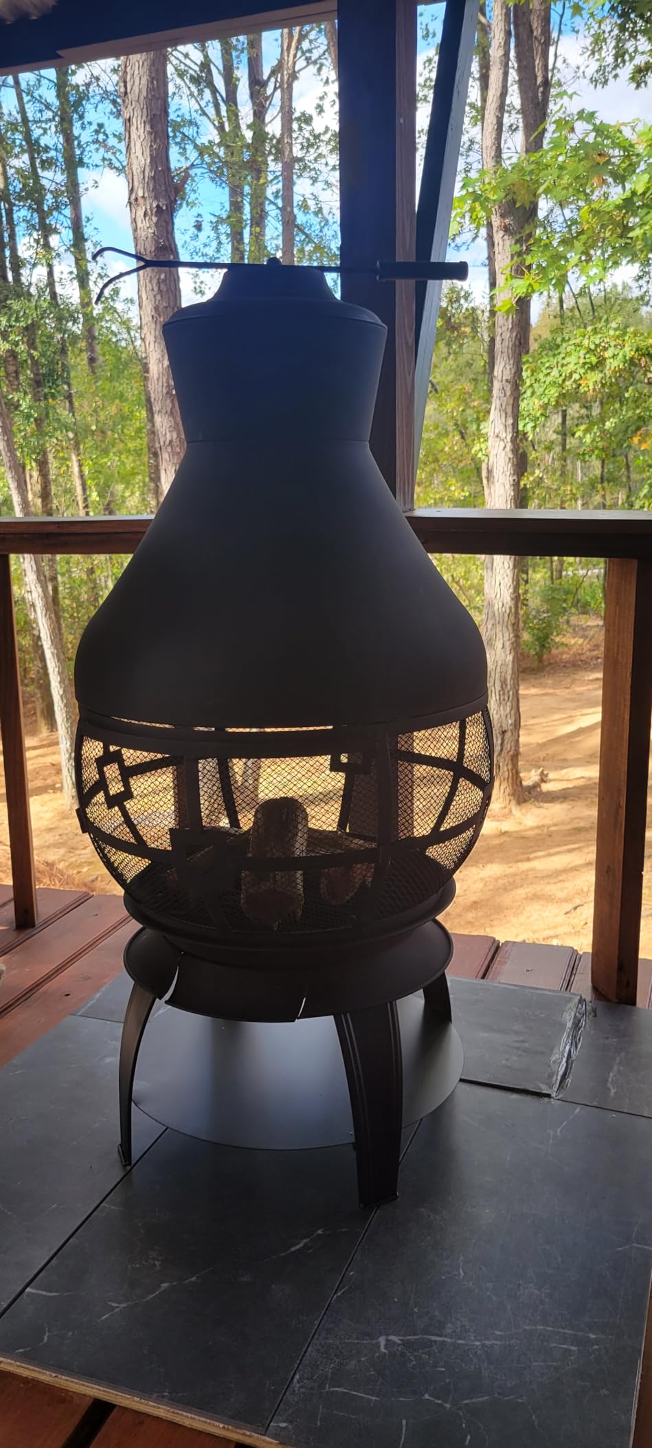 Giantex Wood Burning Chiminea, Heavy Duty Fireplace Chiminea for Patio customer photo 2