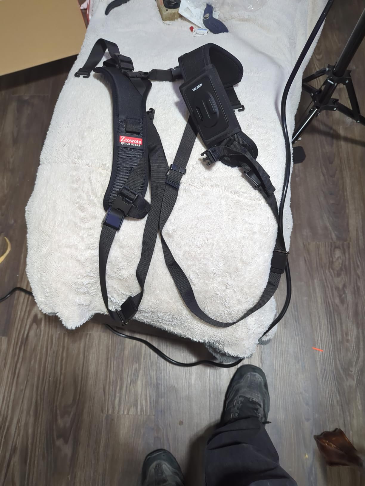 Double Shoulder Camera Strap Harness Quick Release Adjustable Dual Camera Tether Strap for DSLR SLR Camera (focus) customer photo 1