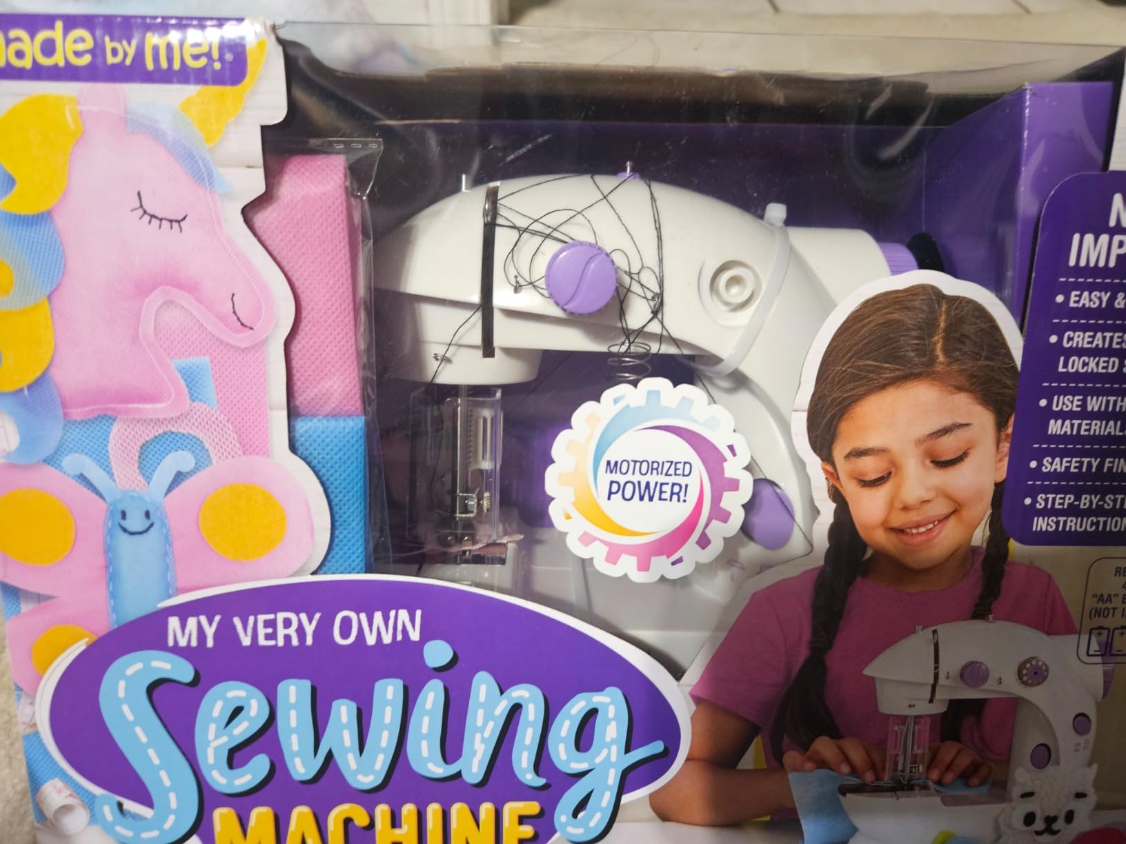 Made By Me My Very Own Sewing Machine for Beginner, Portable Battery Powered First Sewing Machine for Kids Ages 8+, Includes Fabric, Thread, Measuring Tape, & Stuffing, customer photo 2
