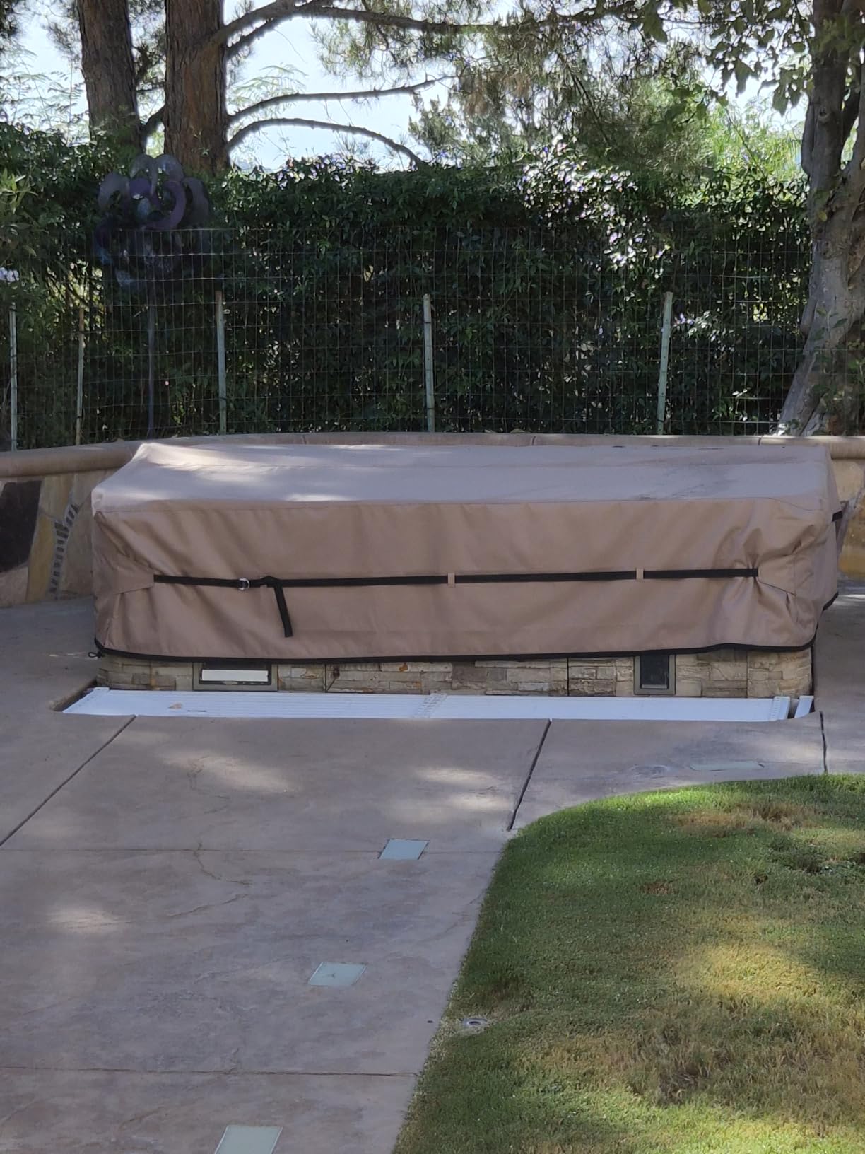 Waterproof Hot Tub Cover -Outdoor Spa Cover Cap(Fit 95''x 95'') customer photo 1