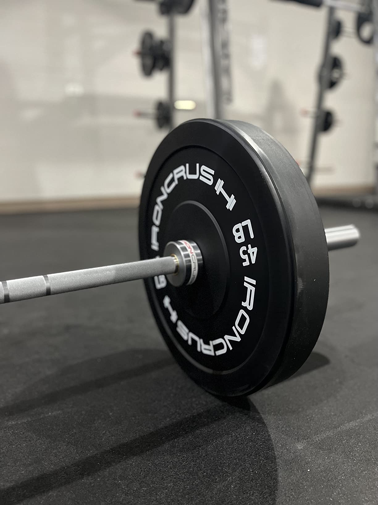 Iron Crush Olympic Barbell - Multifunction 7-Foot Weight Bar for Weightlifting, Powerlifting, CrossFit Training - No. 45 Steel, Chrome Finish - 750 lbs Max Load Capacity - Home Gym Fitness Equipment customer photo 2