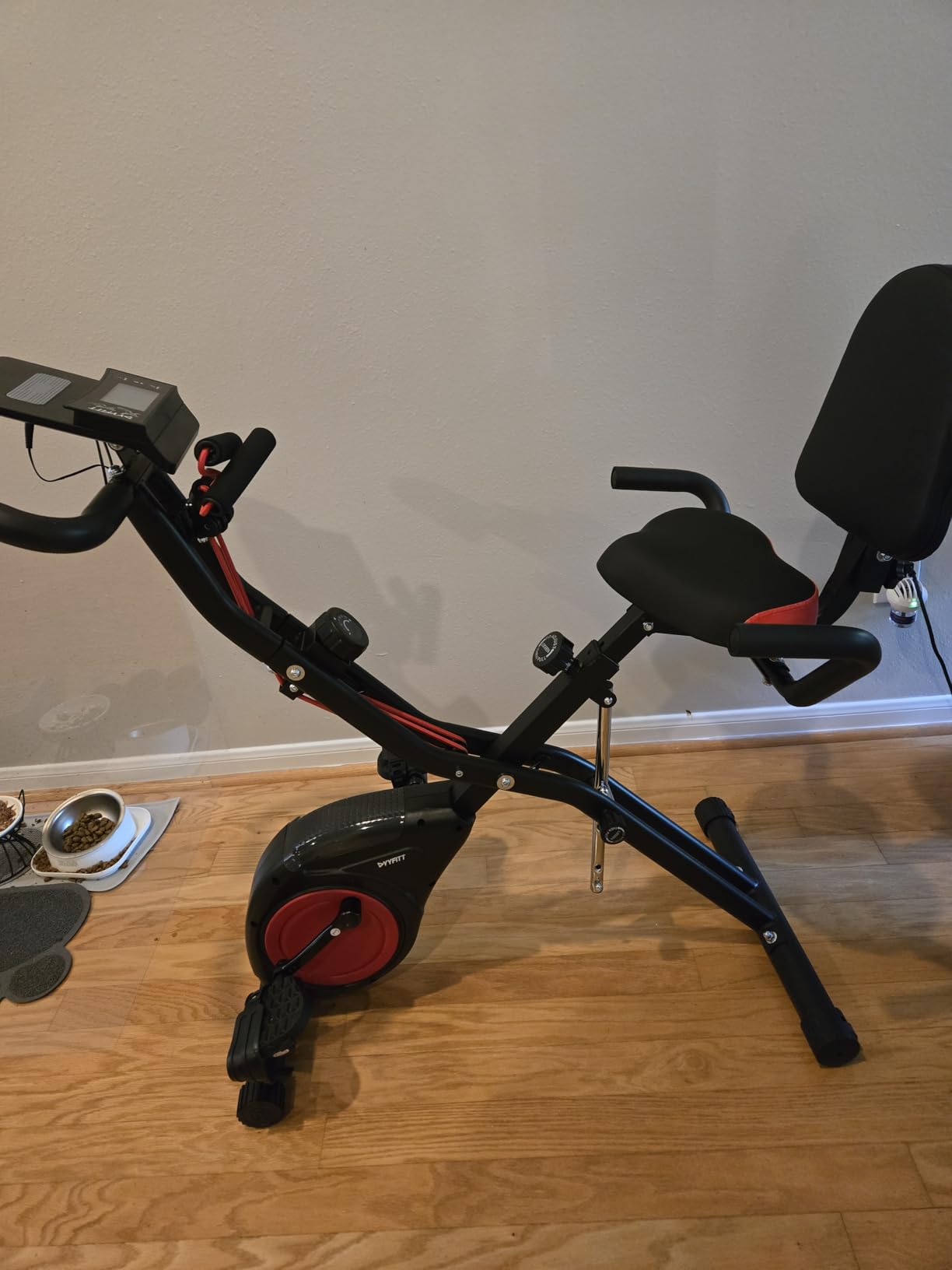 YYFITT 3-IN-1 Exercise Bike with Luminous Display | Foldable | XXL Backrest customer photo 1