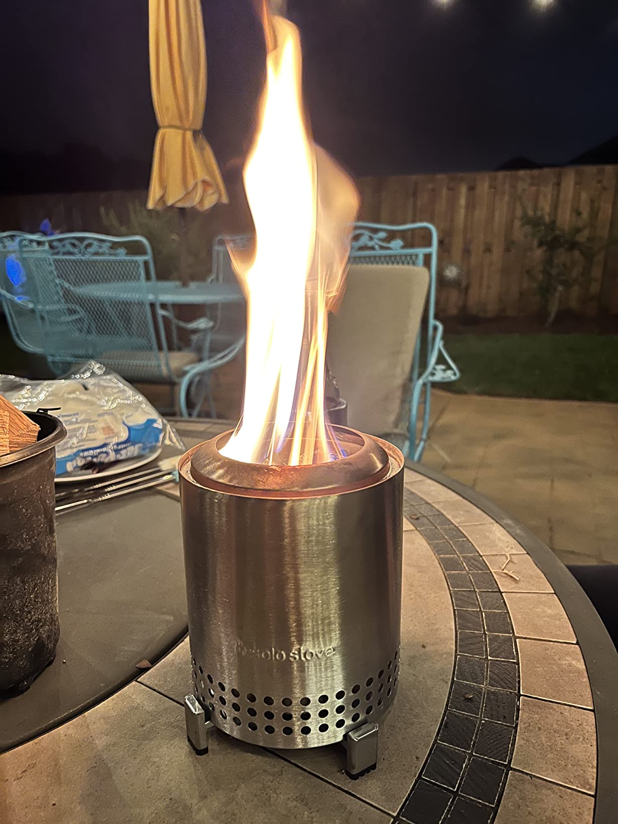 Solo Stove Mesa, 5.1 Inch Tabletop Fire Pit with Stand - Smokeless, Stainless Steel Fire Pit for Camping, Outdoor & Patio- Wood Burning or Pellet Fueled Portable Bonfire, 1.4lbs, Stainless Steel customer photo 1