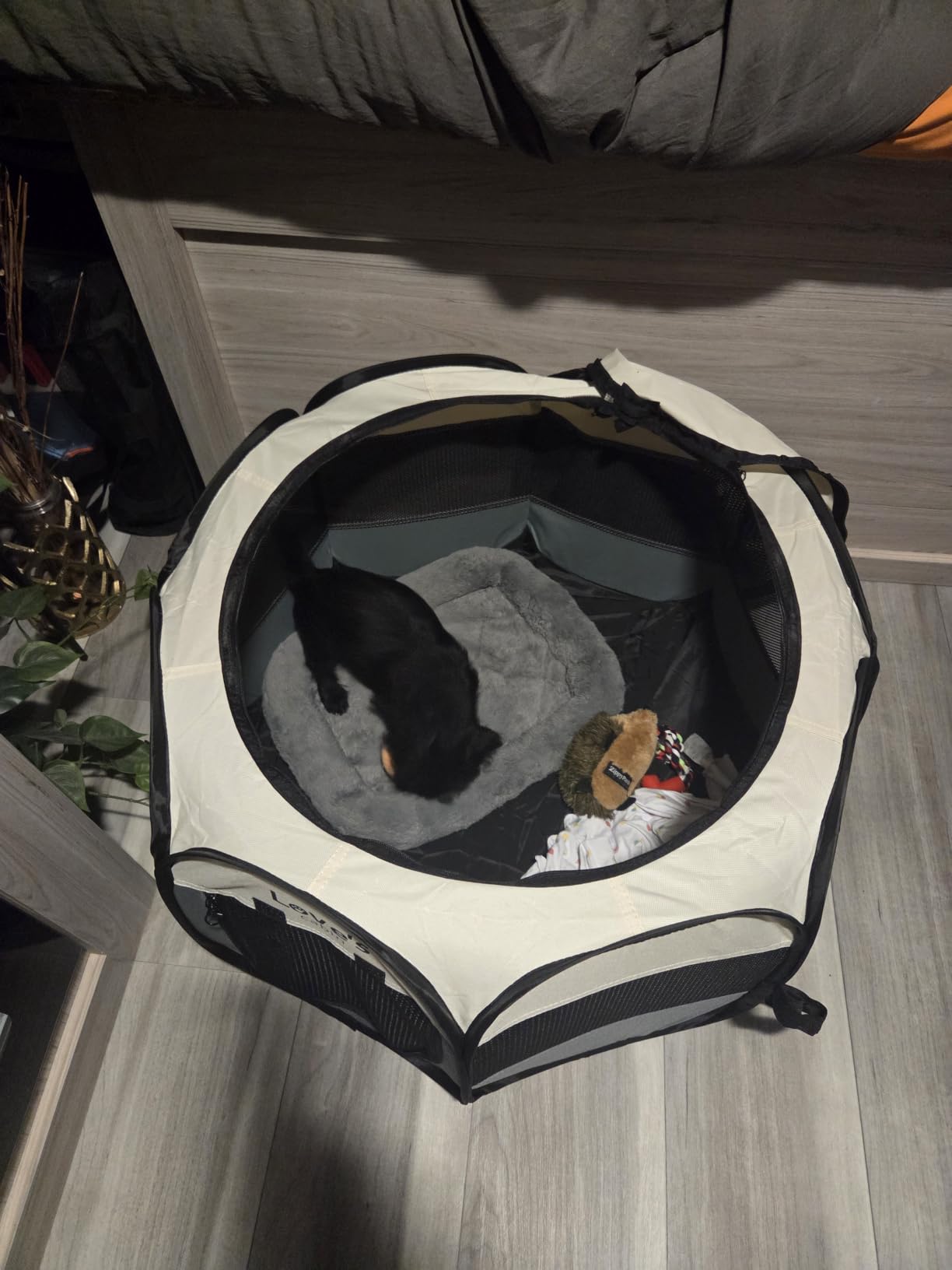 Love's cabin Pet Puppy Dog Playpen, Small Dog Tent Crates Cage Indoor/Outdoor, Portable Playpen for Cat, Foldable Pop Up Dog Kennel Playpen with Carring Case, Removable Zipper Top, Grey customer photo 1