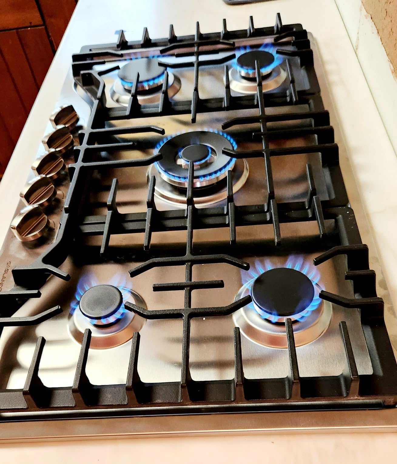 GASLAND 36 Inch Gas Cooktop, PRO GH3365SF 5 Burner Gas Stovetop with Reversible Cast Iron Grill/Griddle, Plug-in, NG/LPG Convertible Cooktops, Stainless Steel customer photo 1
