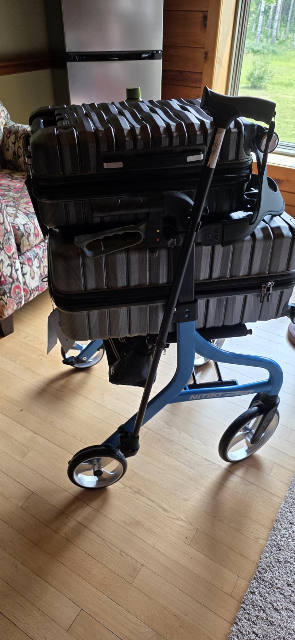 Drive Medical Nitro Sprint Rollator Walker with Seat, Tall Height, Blue customer photo 1