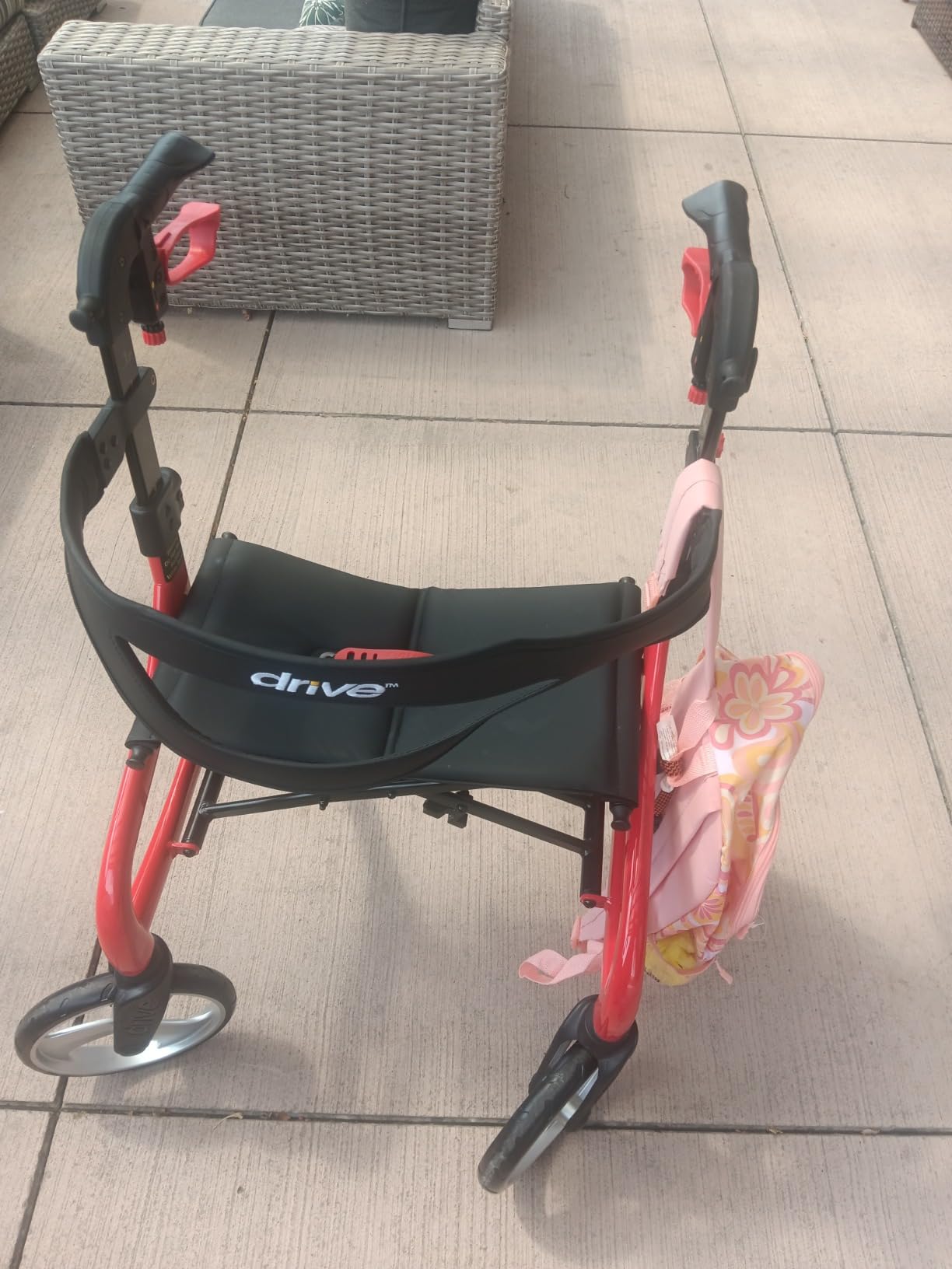 Drive Medical Nitro Sprint Rollator Walker with Seat, Tall Height, Blue customer photo 2
