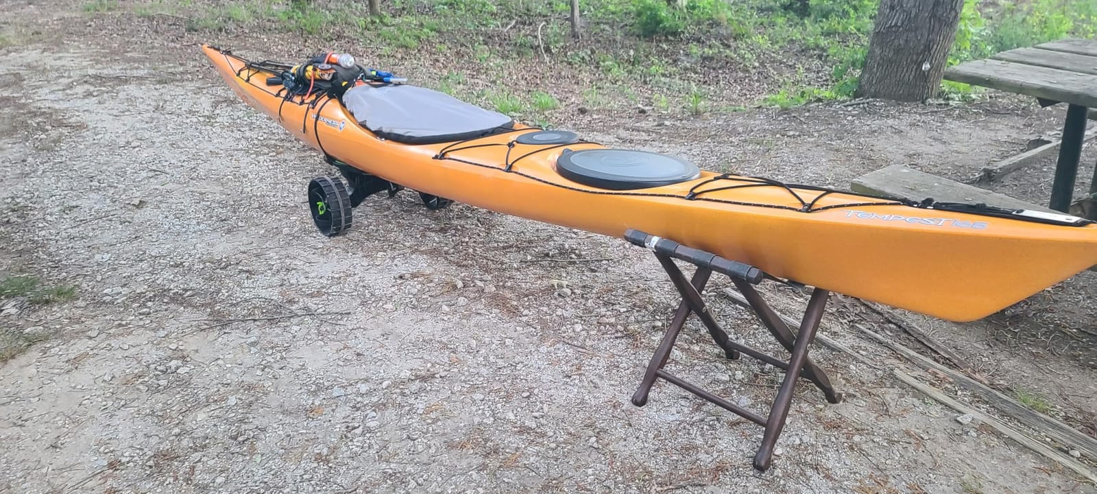 Ulticor Kayak Cart, Puncture-Free Wheels Assembles and Disassembles Within Seconds – Easy to Store – No Tools Required – All-Terrain Durable Kayak and Canoe Cart with Adjustable Straps (Green - Black) customer photo 1