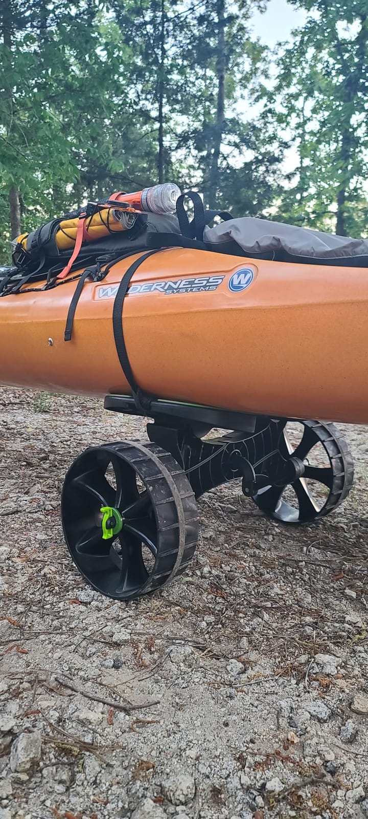 Ulticor Kayak Cart, Puncture-Free Wheels Assembles and Disassembles Within Seconds – Easy to Store – No Tools Required – All-Terrain Durable Kayak and Canoe Cart with Adjustable Straps (Green - Black) customer photo 2