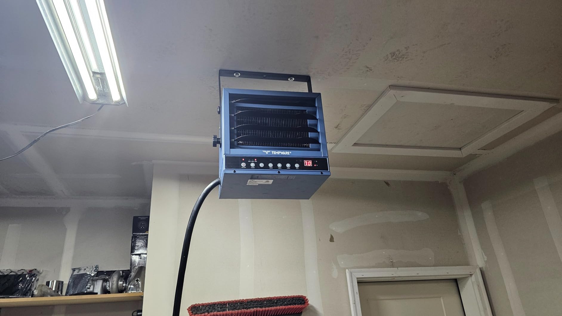 TEMPWARE Garage Heater Electric 240V, 5000-Watt Hardwired Ceiling Mount Shop Heater with ECO Mode, 240-Volt Hardwired with Full-Function Remote and 12-Hour Timer, Ideal for Workshop customer photo 1