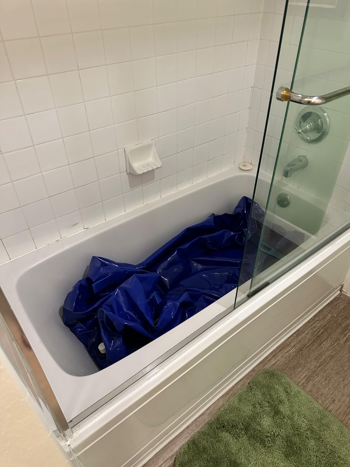 400 L/100 gal Water Bladder Storage Containers, Foldable Portable Water Tank Large Capacity Soft Water Bag, Drought Resistance, Fire Prevention, Emergency Water customer photo 2