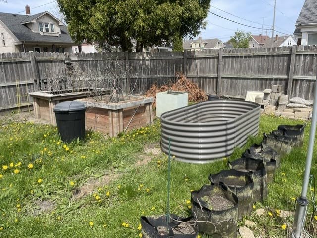 Anleolife 8x4x2ft Oval Deep Root Galvanized Raised Garden Bed, Quartz Grey customer photo 1