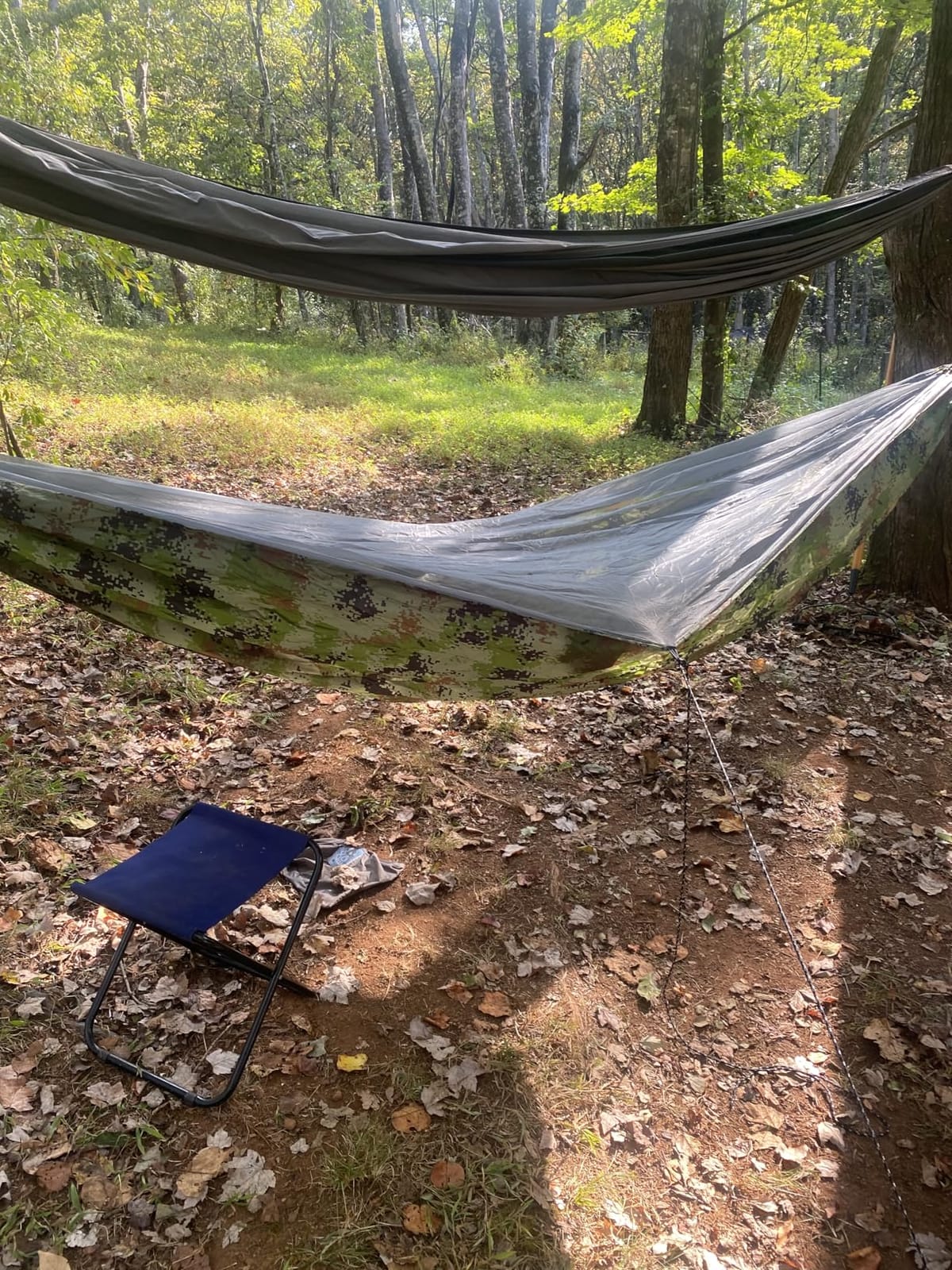 Camping Hammock, Portable Hammocks with Mosquito Net,Lightweight Nylon Parachute Hammock with 10ft Tree Straps,Camping Gear Must Haves for Travel Hiking Backpacking Beach Patio-Green&Khaki customer photo 1