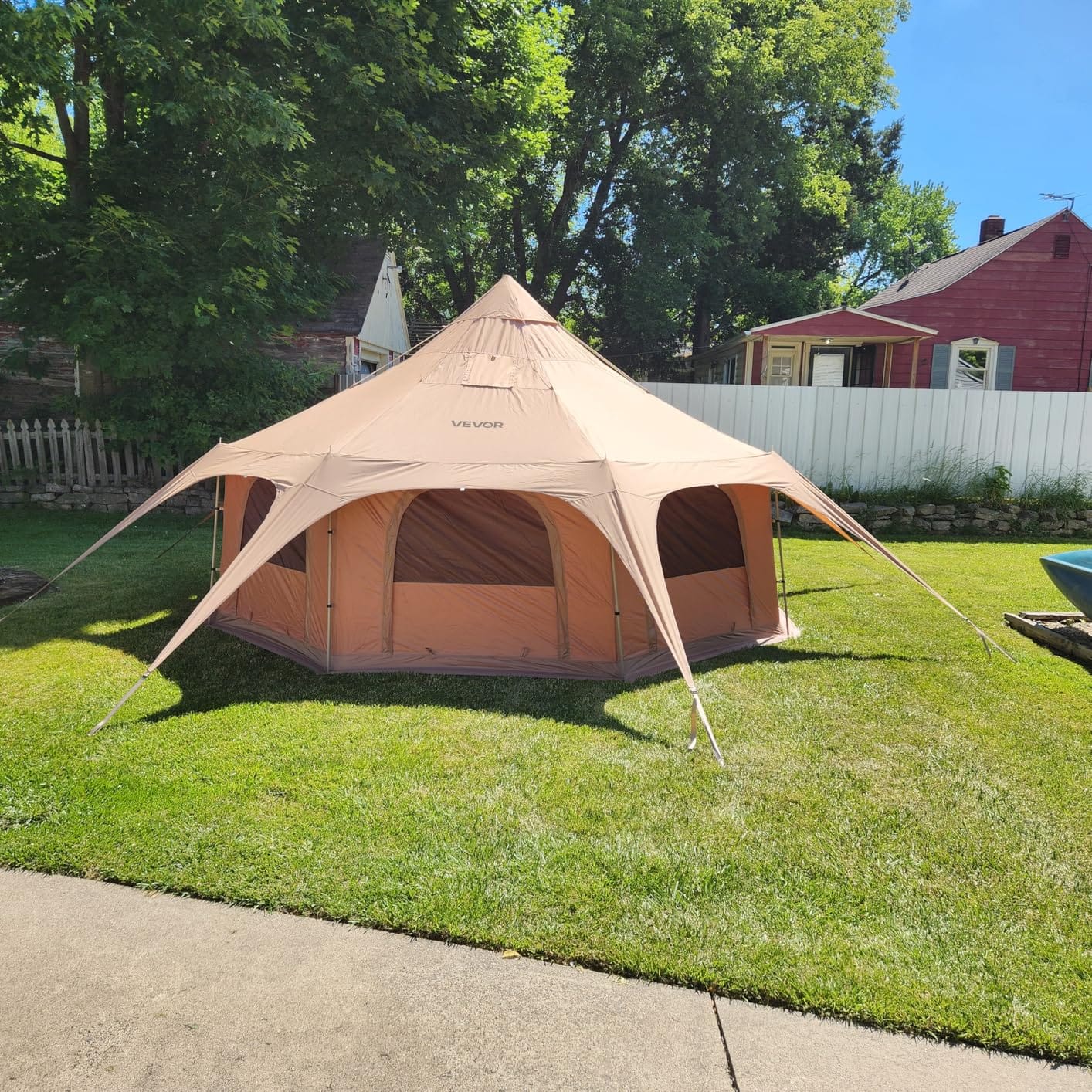 VEVOR Canvas Tent Bell, Yurt 4 Seasons for Camping with Stove Jack, Breathable Holds up to 4 People, Family Camping Outdoor Hunting Party customer photo 1