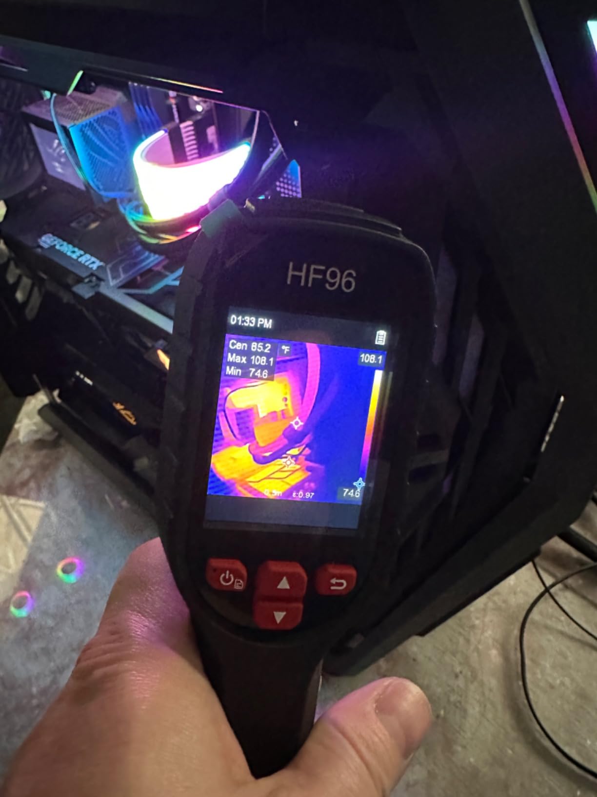HF96V Thermal Camera with Visual Camera & Laser Pointer, Intelligent Scene Detection, 240 * 240 Super Resolution Thermal Imaging Camera,25 Hz, 50° FOV, -4°F to 1022°F, IP54 Infrared Camera customer photo 1