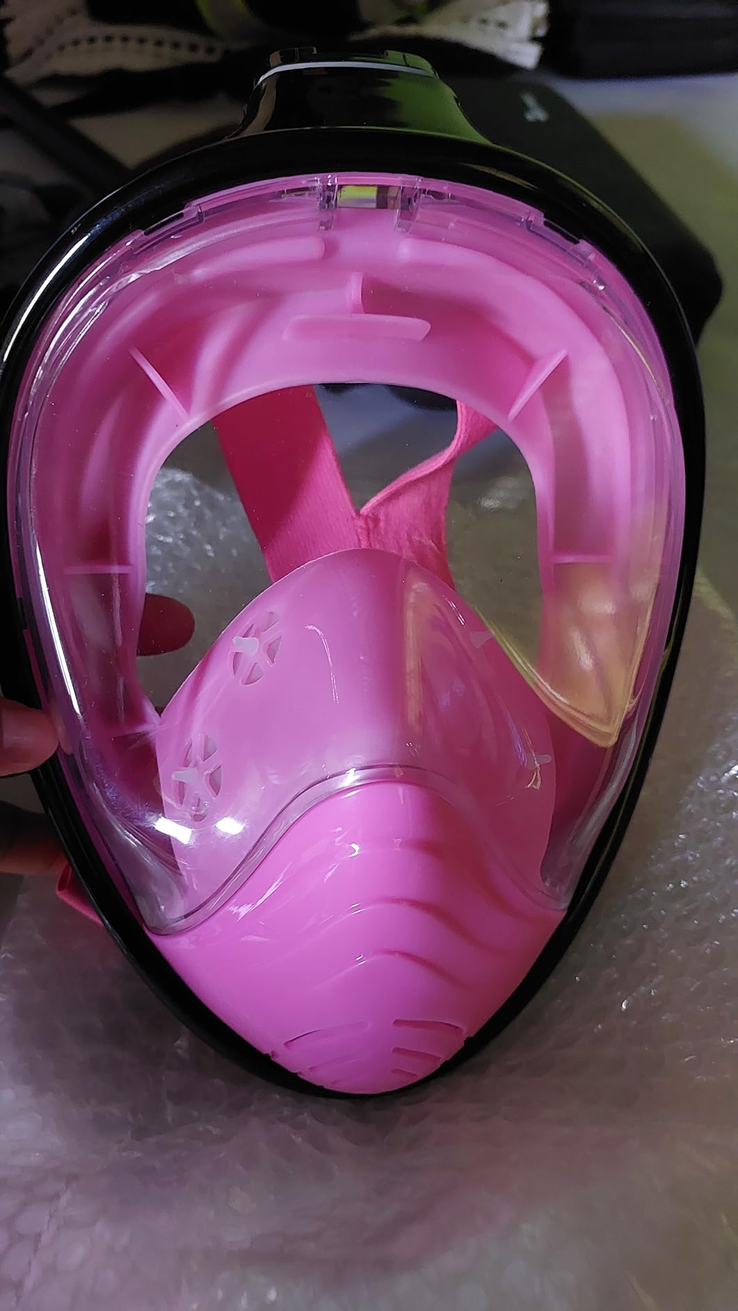 QingSong Full Face Snorkel Mask for Adults, Snorkeling Gear with Camera Mount, 180 Degree Panoramic View Snorkel Set Anti-Fog Anti-Leak customer photo 2