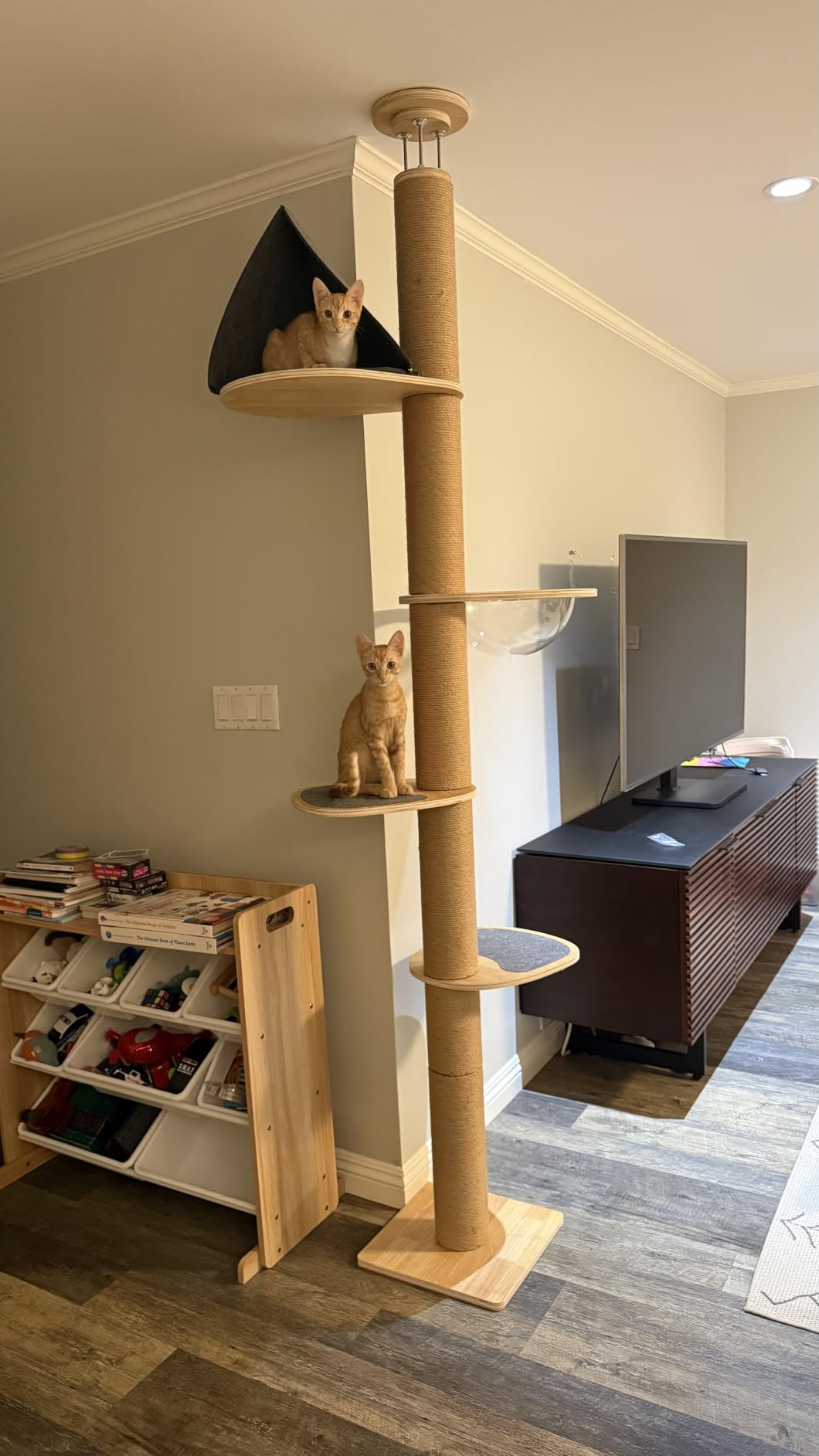 FUKUMARU Floor to Ceiling Cat Tree, 6-10 ft, 6 Level, Grey customer photo 2