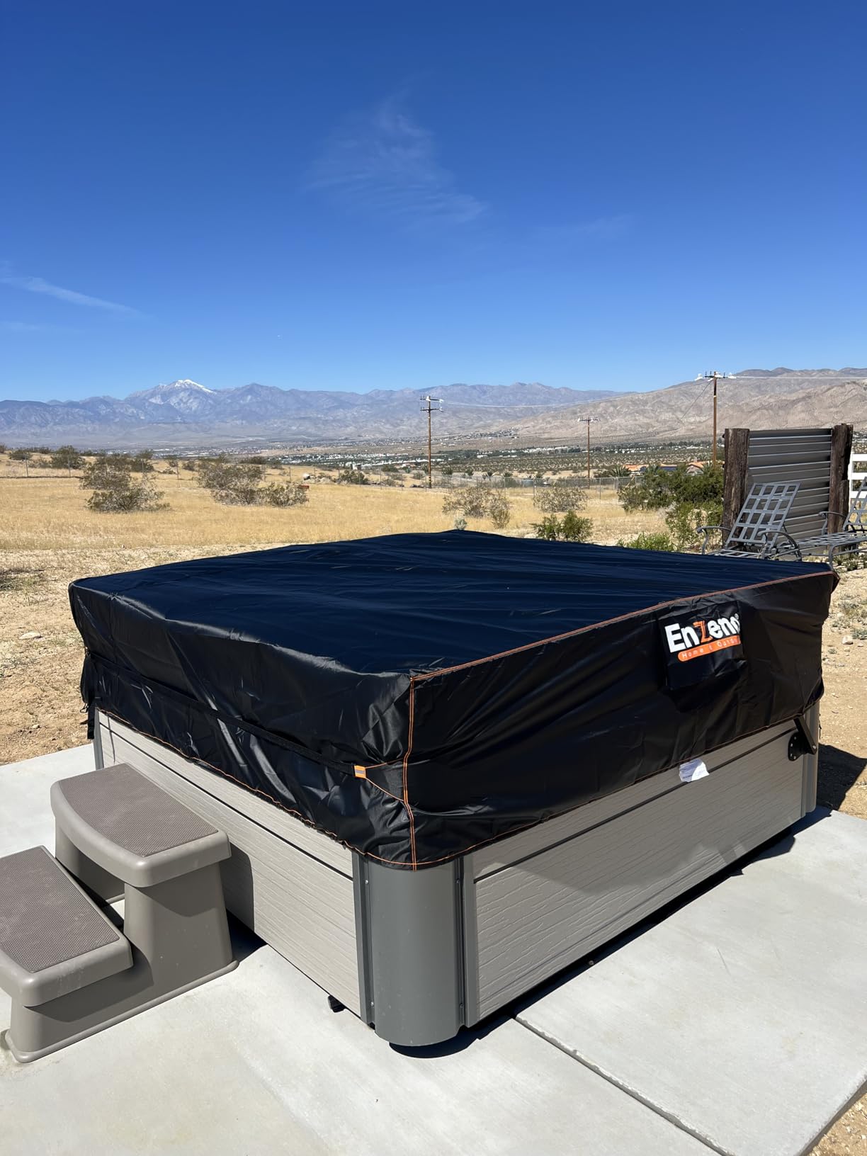 Enzeno Outdoor Hot Tub SPA Cover,Protector Jacuzzi Cover Waterproof 85x77in customer photo 1