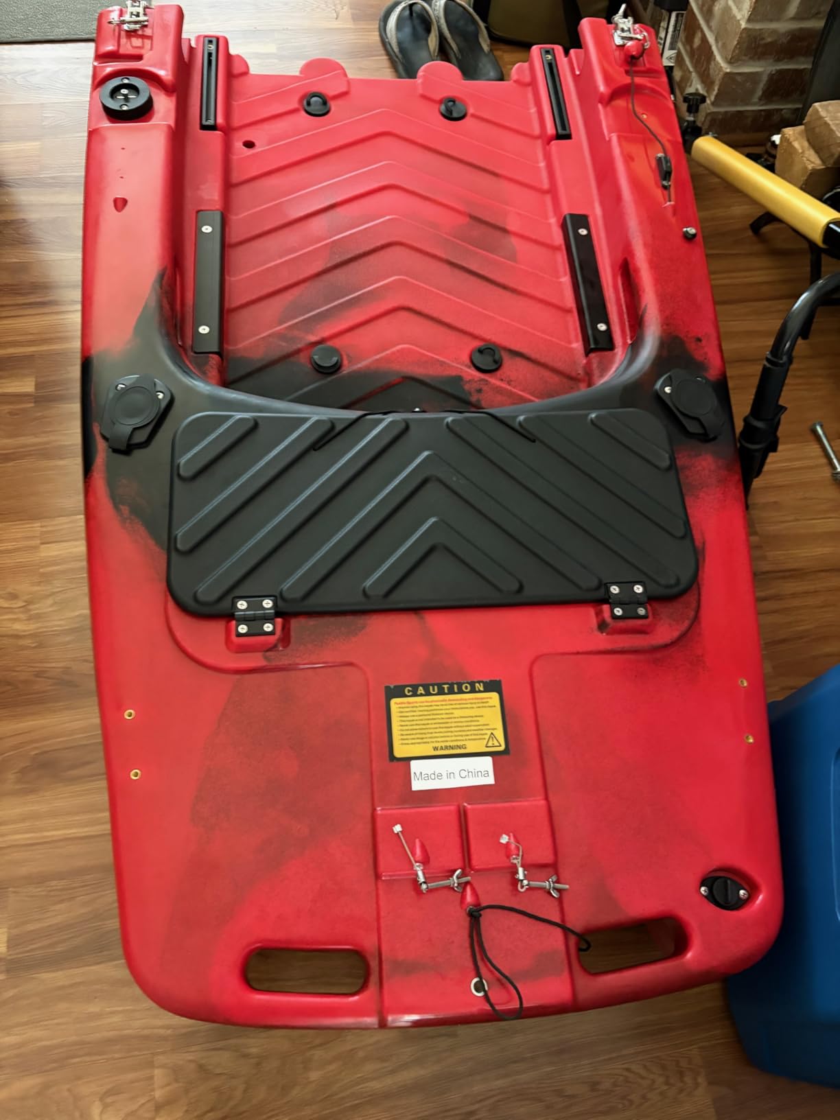 Reel Yaks Raider Modular Fishing Kayak - 9.5ft, 380 lbs Capacity, Red White Black - Pedal Fishing Kayaks for Adults & Youth, Sit on Top, Compact Storage, Lightweight, Easy Transport customer photo 1