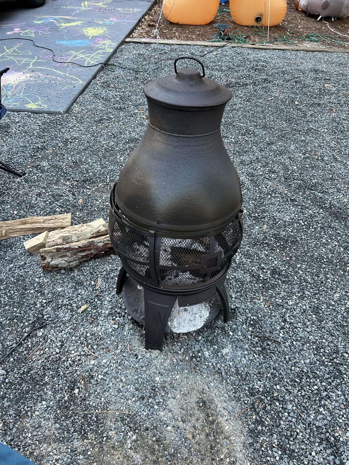 BALI OUTDOORS Fire Pit Wood Burning Chiminea Outside customer photo 2