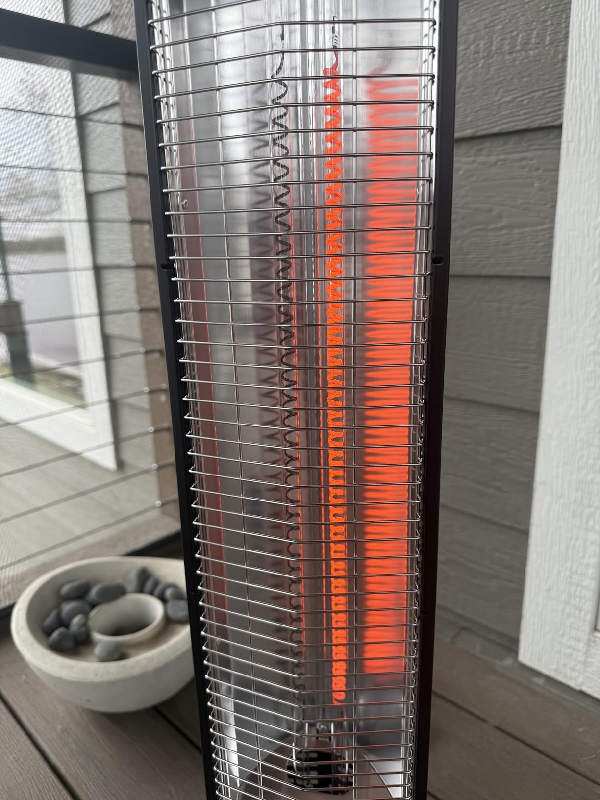 Encyclpo Patio Heater for Outdoor Use,1500W Infrared, 36 in Portable Tower Heater, 3 Levels, IPX5 Waterproof, Tip-Over&Overheat Protection for Garage, Indoor, Large Room, Backyard, Home customer photo 2