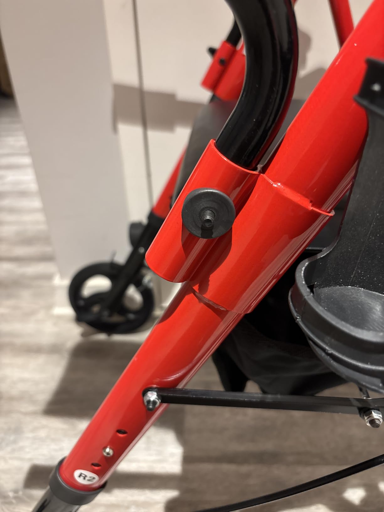 ELENKER Upright Rollator Walker, Stand Up Walkers for Seniors with Armrest, Front Pouch, 10”Wheels, Sponge Padded Seat and Backrest, Fully Adjustment Frame, Orange customer photo 1