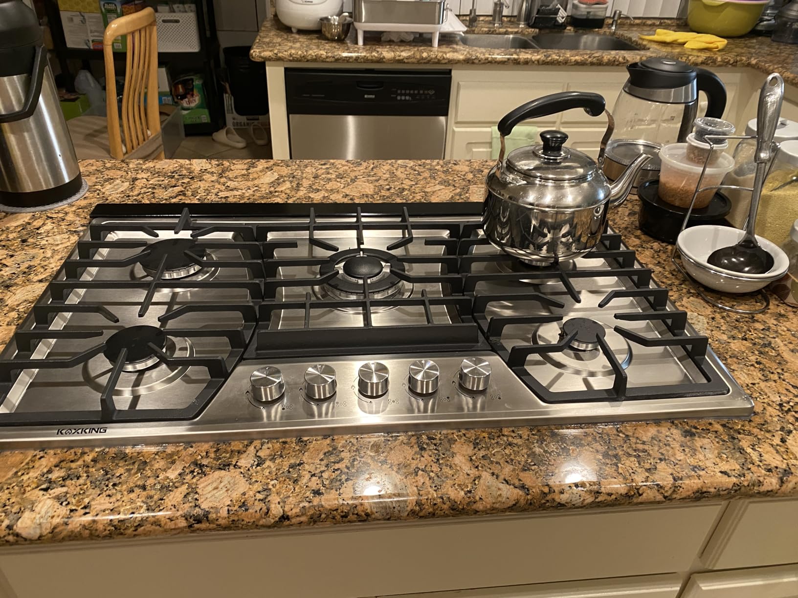 36 Inch Gas Cooktop with Reversible Griddle, 5 Burners, Natural Gas/Propane customer photo 1