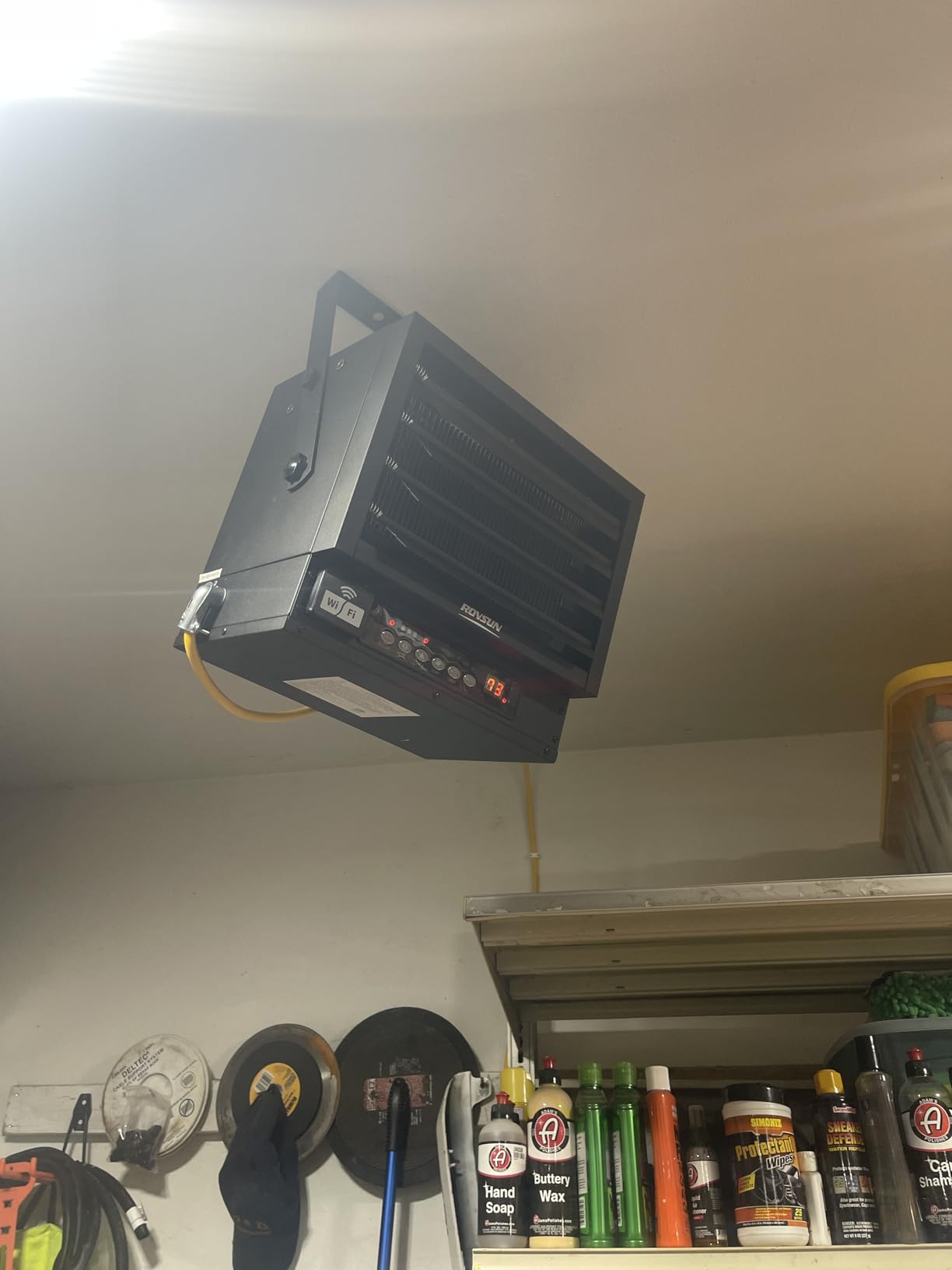 ROVSUN 6000W Electric Garage Heater with Remote & APP Control, Digital Fan-Forced Ceiling Mount Heater with Thermostat, 12H Timer & Overheat Protection, 240V Hardwired for Workshop Factory customer photo 1
