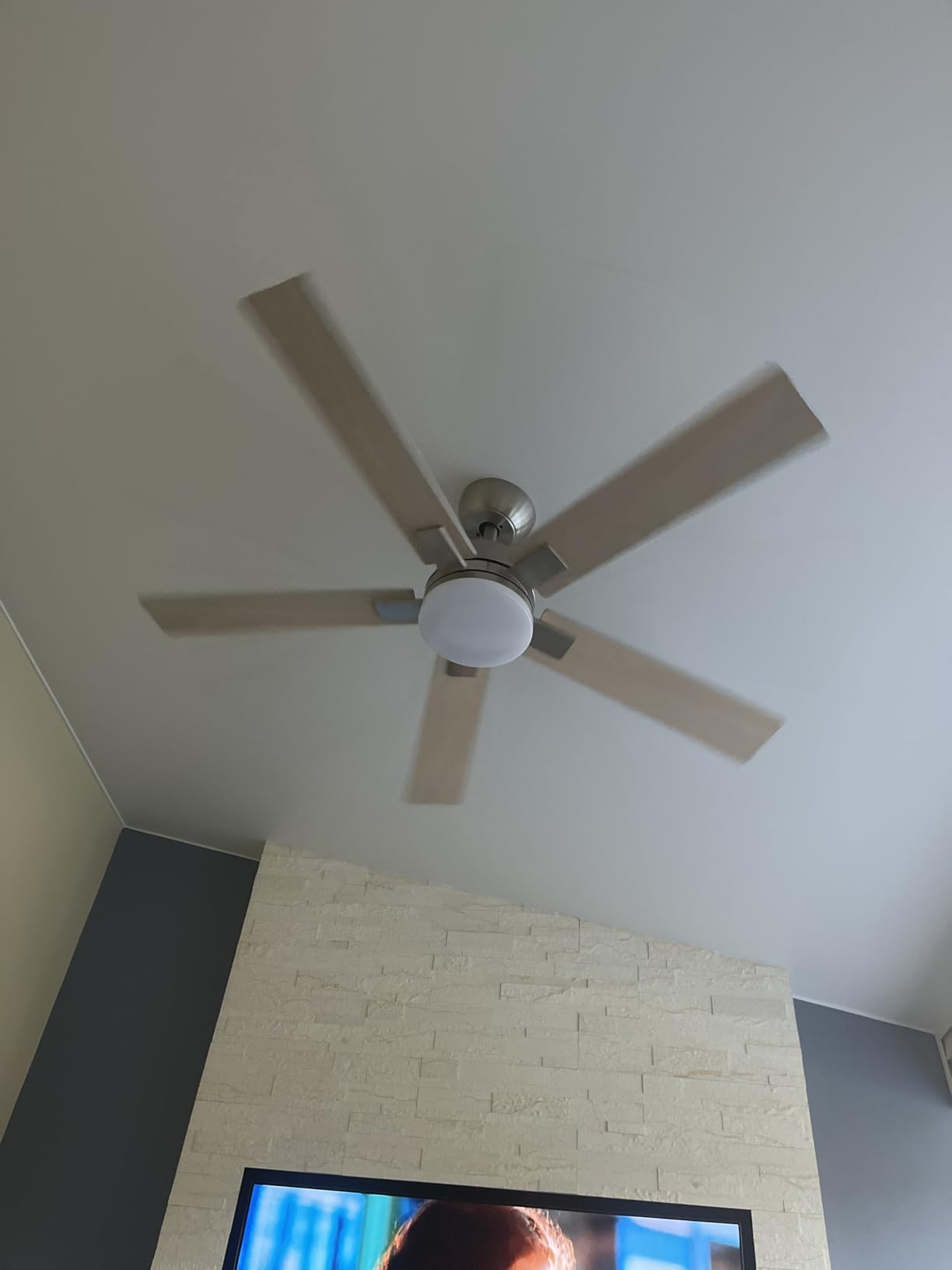 Rayqueen 84 Inch Brushed Nickel Ceiling Fans with Lights and Remote,Downrod customer photo 1