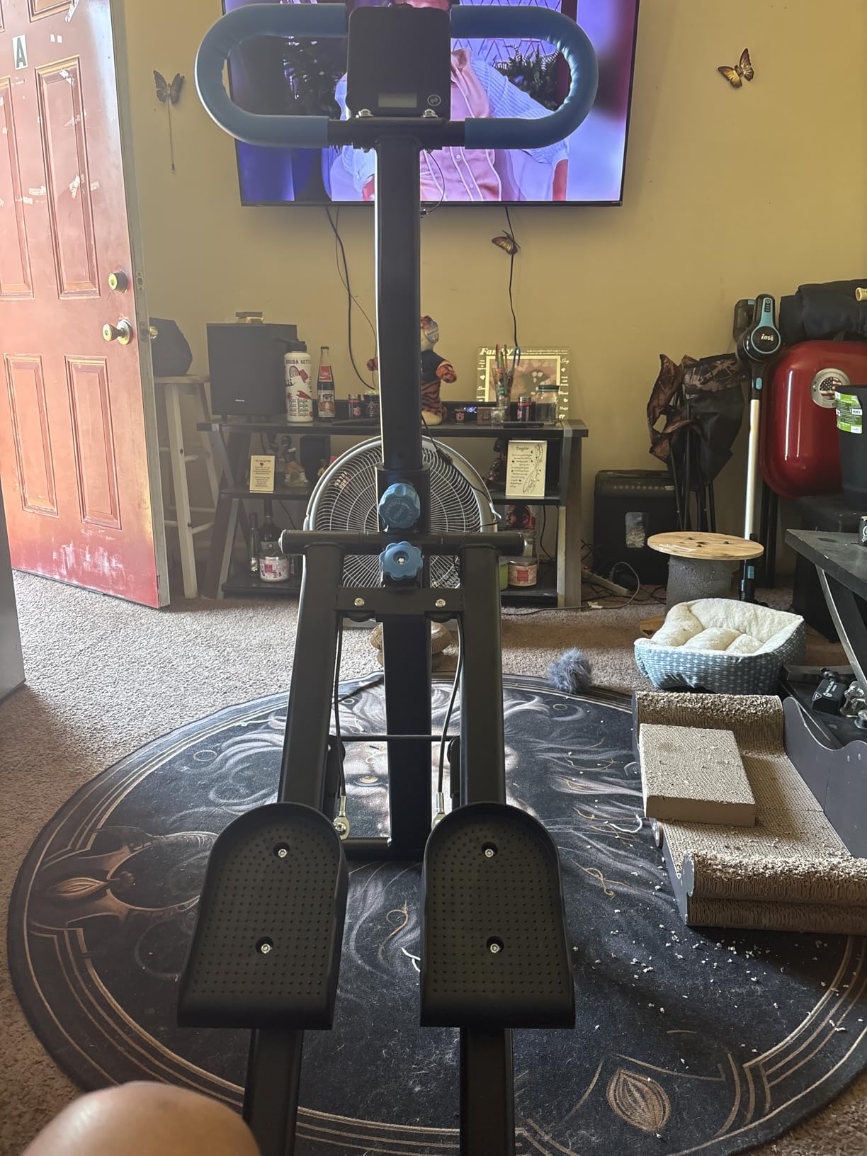 Stair Stepper for Home Gym Exercise, Vertical Climber Exercise Machine for Full Body Workout, Compact Folding Cardio Exercise Climber with Adjustable Handlebar (Blue) customer photo 1
