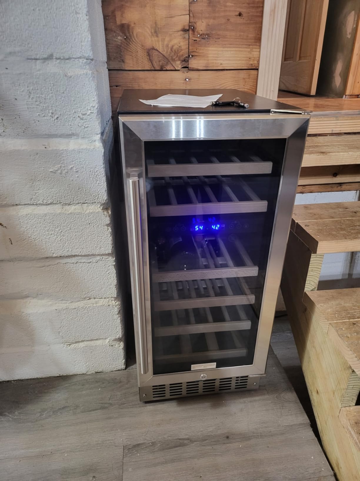 Antarctic Star 24 Inch Wine Fridge, 52 Bottle Wine Cooler Refrigerator. 39-64°F Dual Zone Wine Refrigerator Glass Door, Built in or Freestanding Under Counter Fridge for Home Bar Office customer photo 2