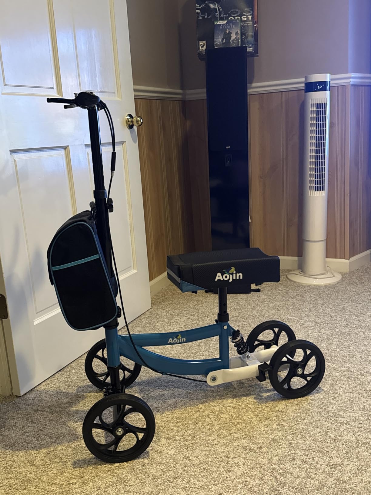 Aojin Knee Scooter for Adults for Foot Injuries, Storage Bag, 8'' Wheels customer photo 2