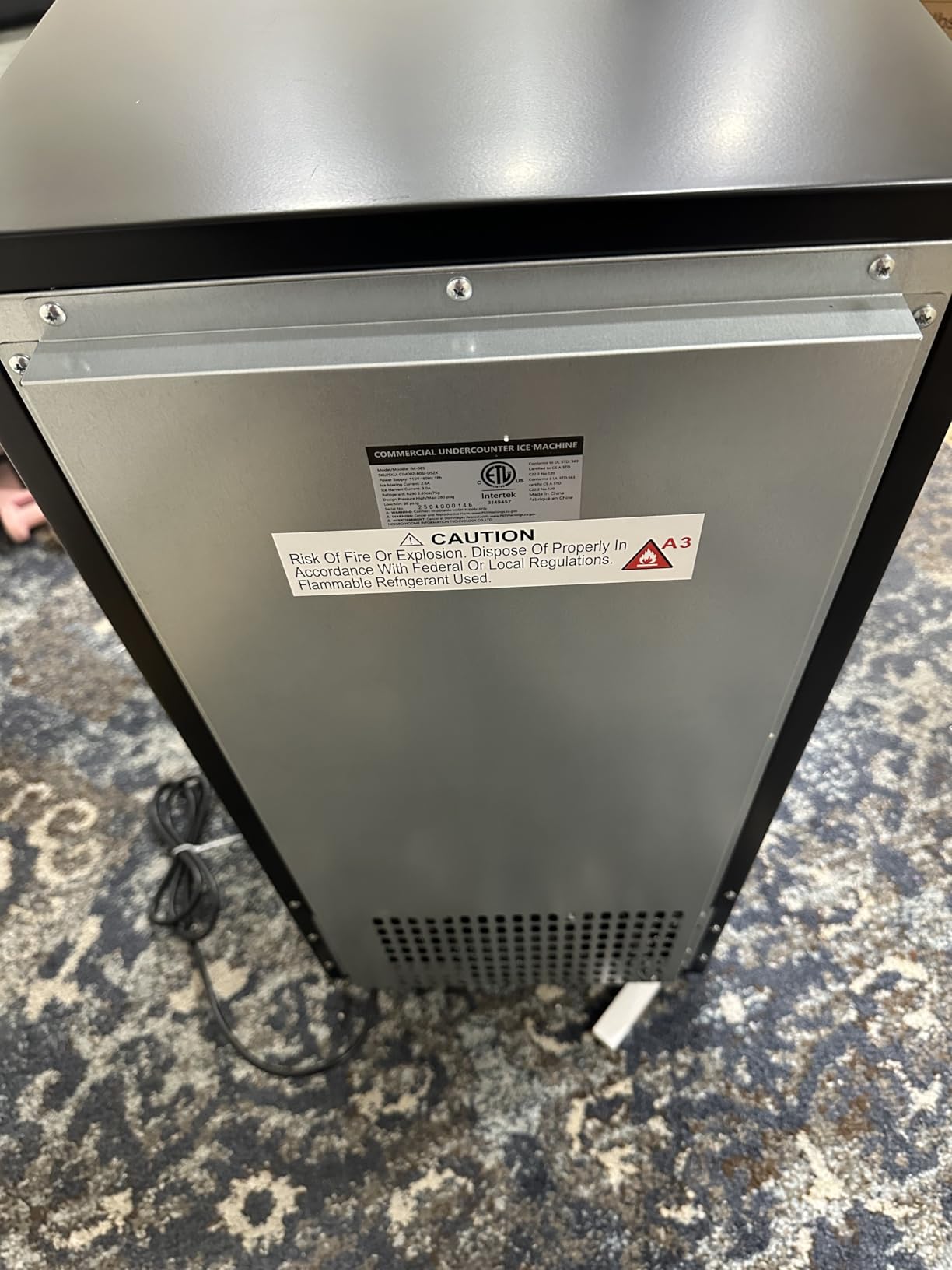 ICYGLEE Commercial Under Counter Ice Maker with Drain Pump, 100Lbs Daily customer photo 1