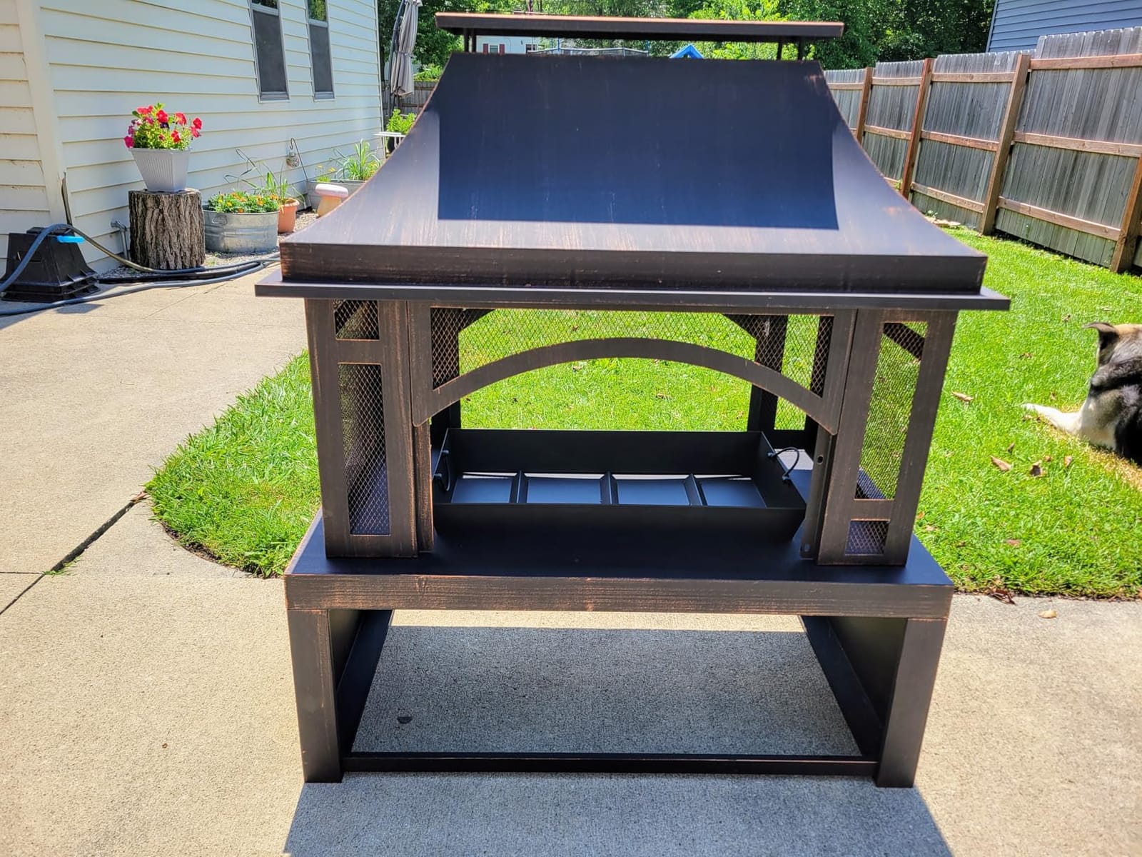 Panovue 39 Inch Fire Pits with Outdoor Chimney and Wood Storage customer photo 2