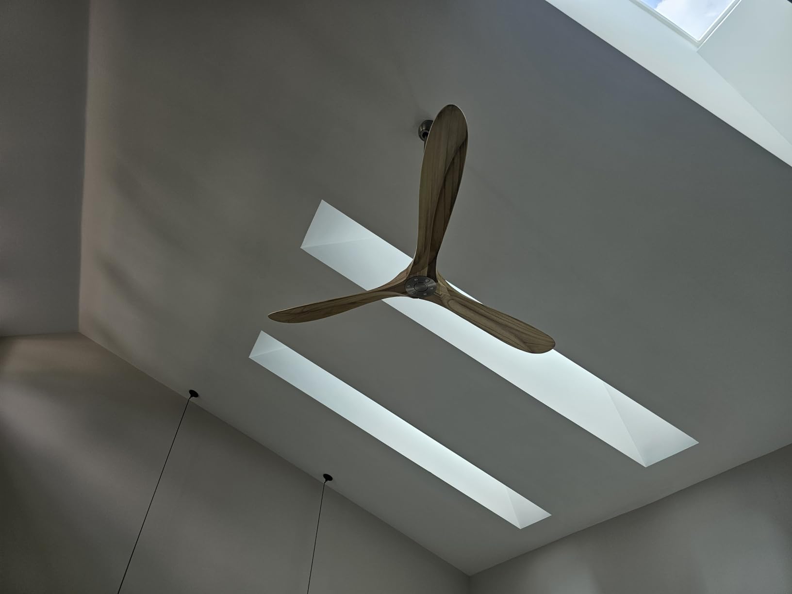 Ceiling Fans No Light, 84 Inch Extra Large Ceiling Fan with Remote, 3 Wood Blades DC Motor, High CFM,Propeller Outdoor Ceiling Fan for Patios Bedroom,Deep Walnut customer photo 1